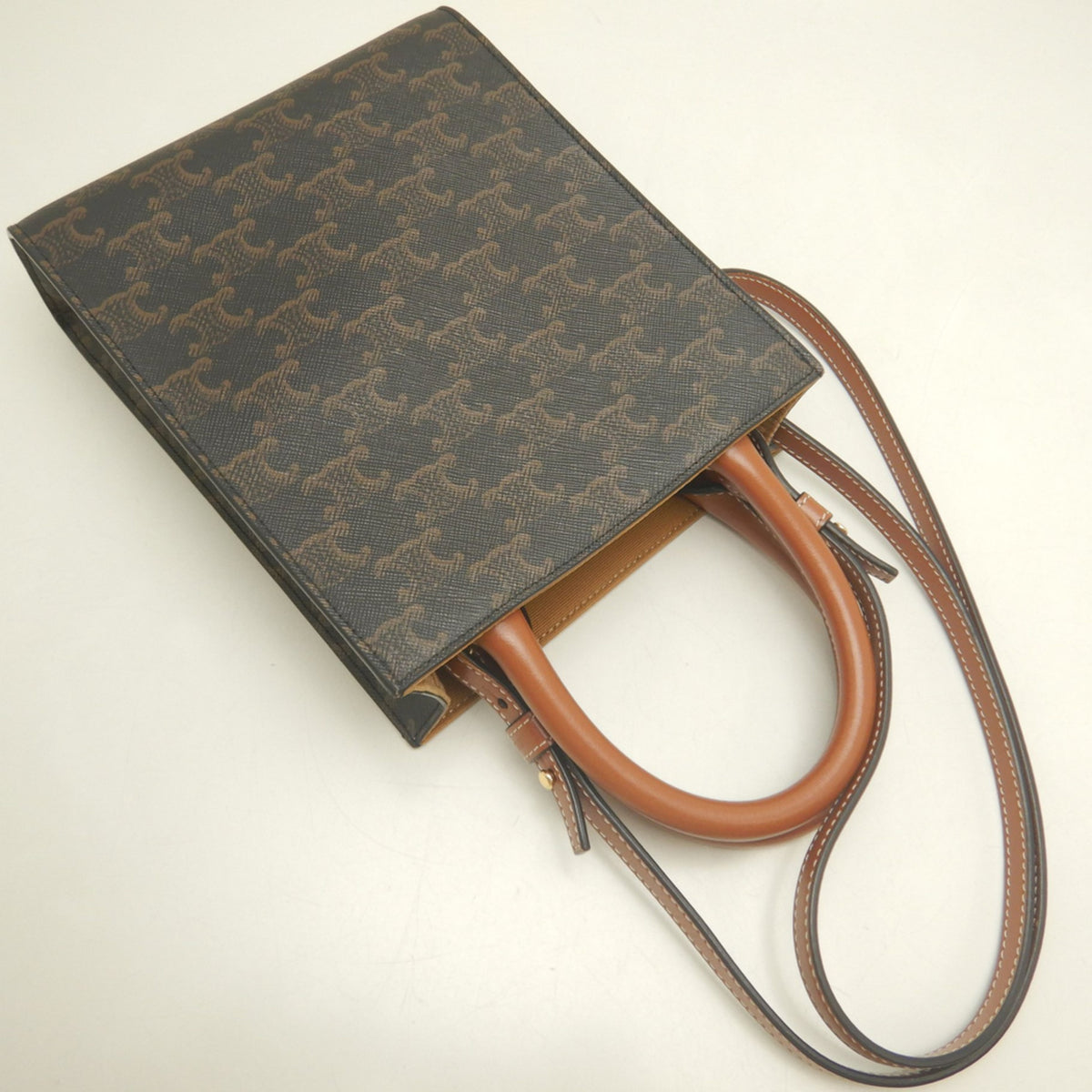 Celine Gold Coated Canvas Handbag (Pre-Owned)