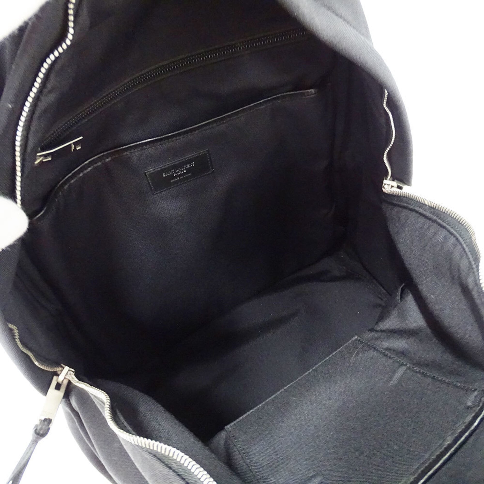 Saint Laurent Black Multi-Color Canvas Handbag (Pre-Owned)