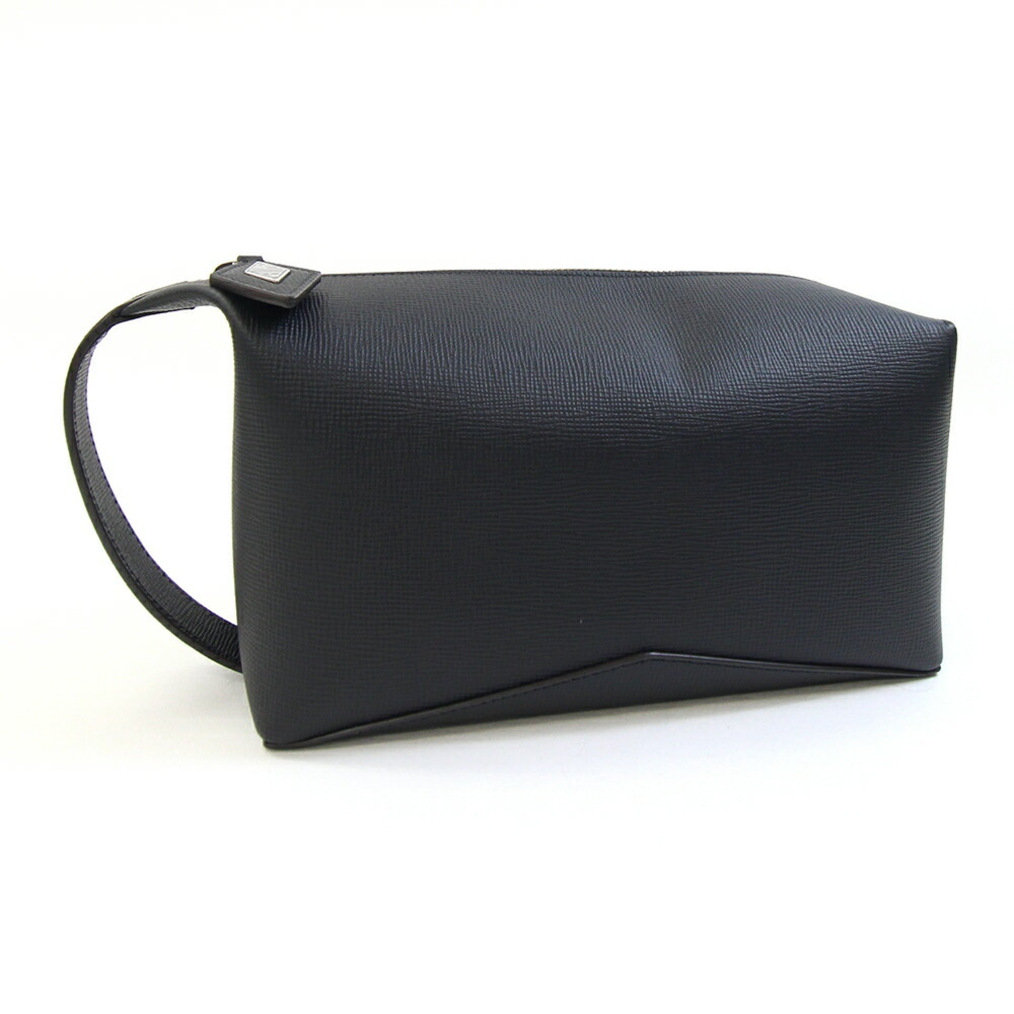Cartier Black Leather Clutch Bag Handbag Pouch (Pre-Owned)