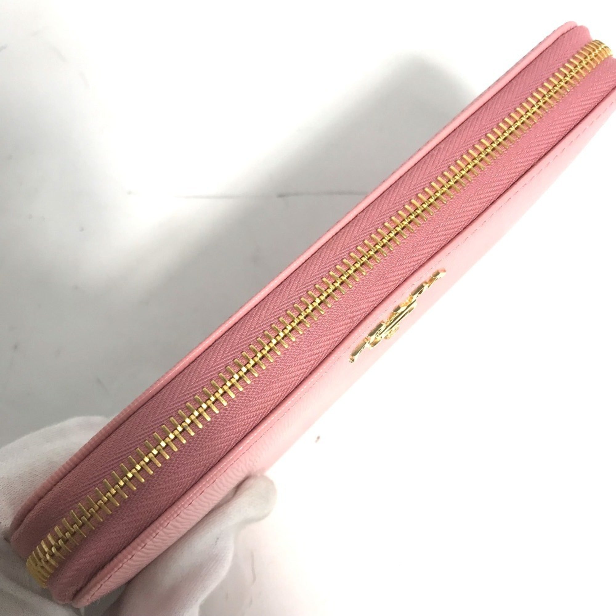 Prada Pink Saffiano Metal Long Wallet (Bi-Fold) (Pre-Owned)