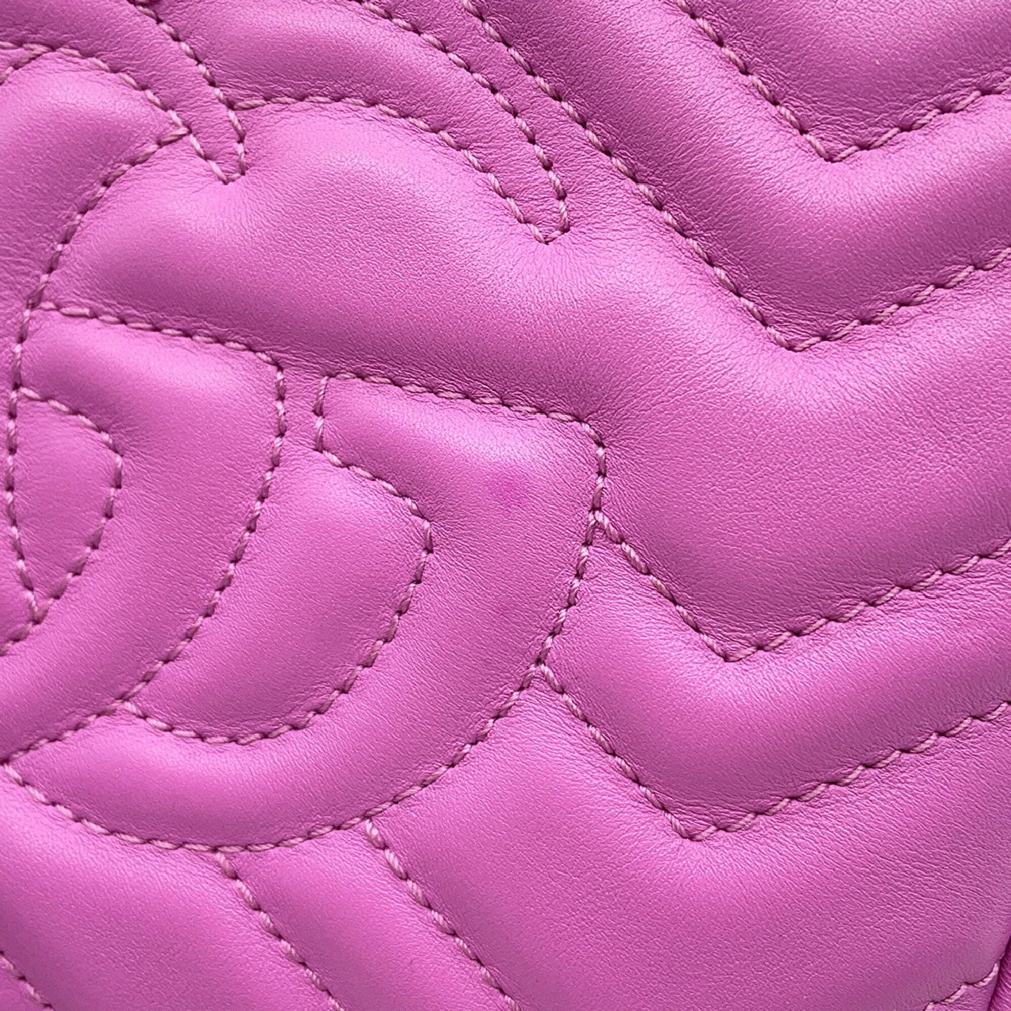 Gucci Gg Marmont Purple Leather Handbag Shoulder Bag (Pre-Owned)