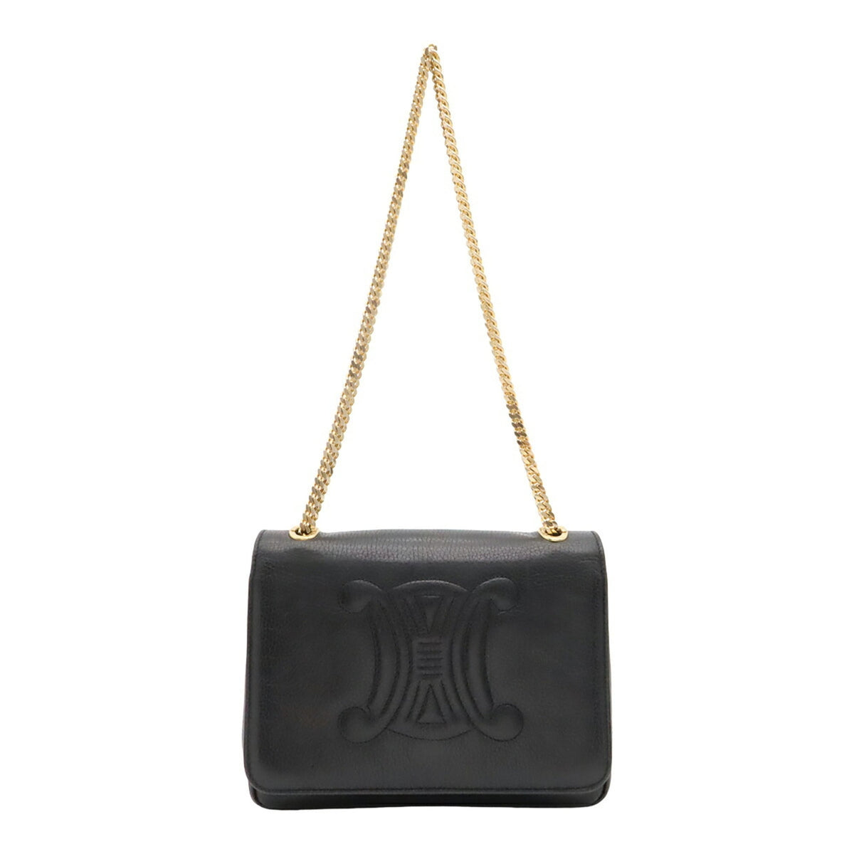Celine Macadam Black Leather Shoulder Bag (Pre-Owned)