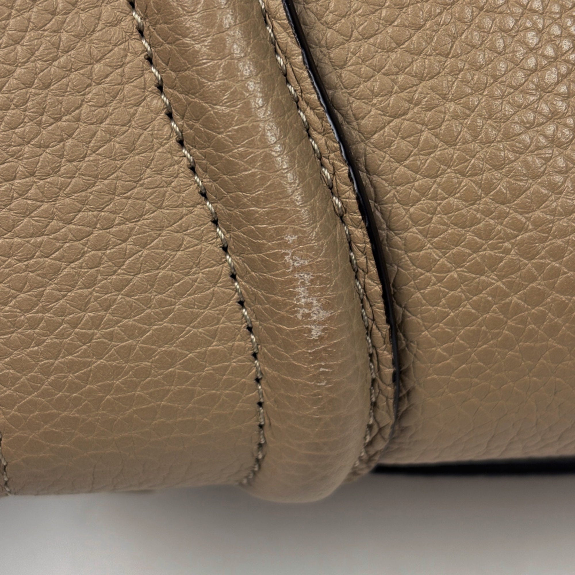 Celine Beige Leather Handbag Tote Bag (Pre-Owned)