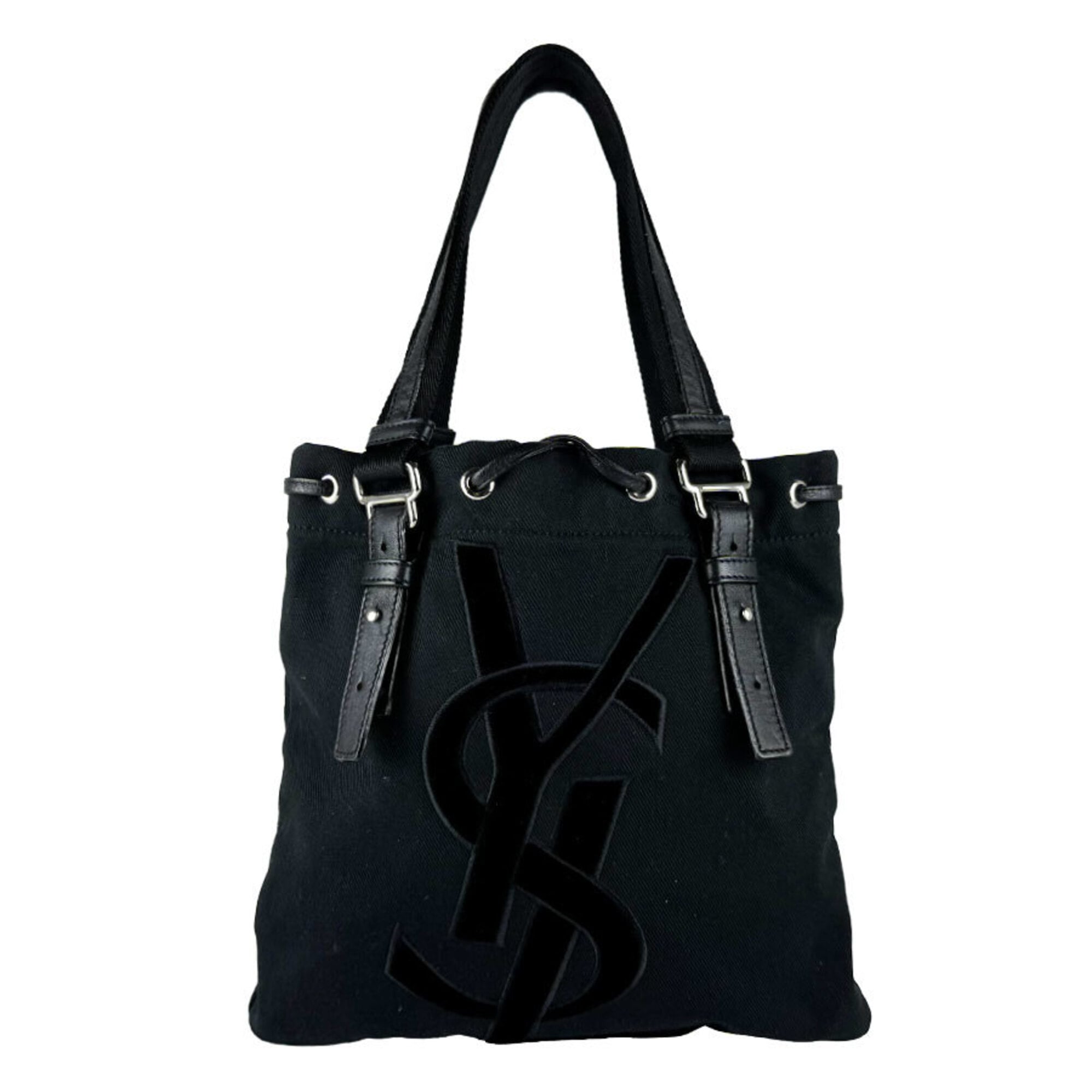 Saint Laurent Black Canvas Handbag (Pre-Owned)