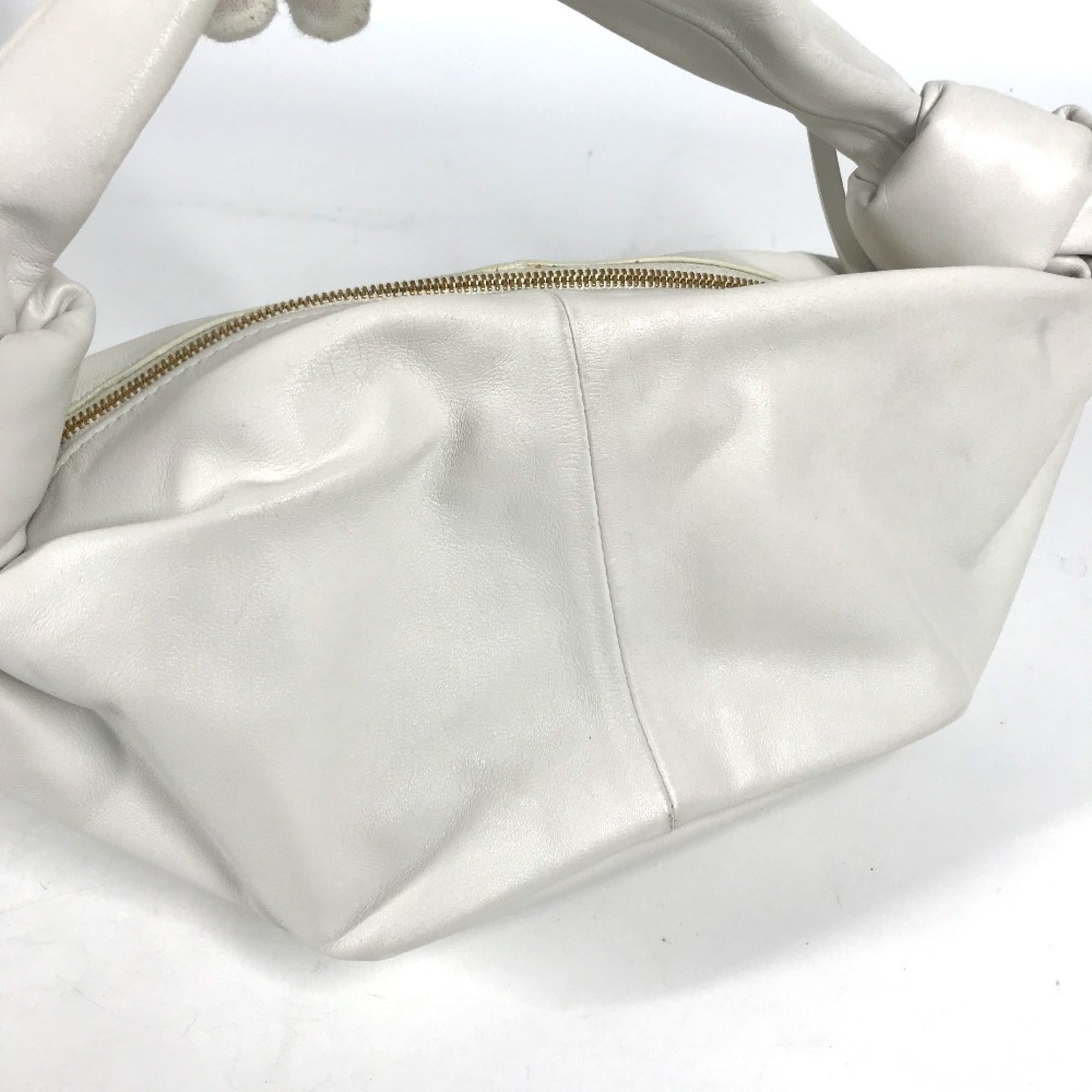 Bottega Veneta White Leather Handbag (Pre-Owned)