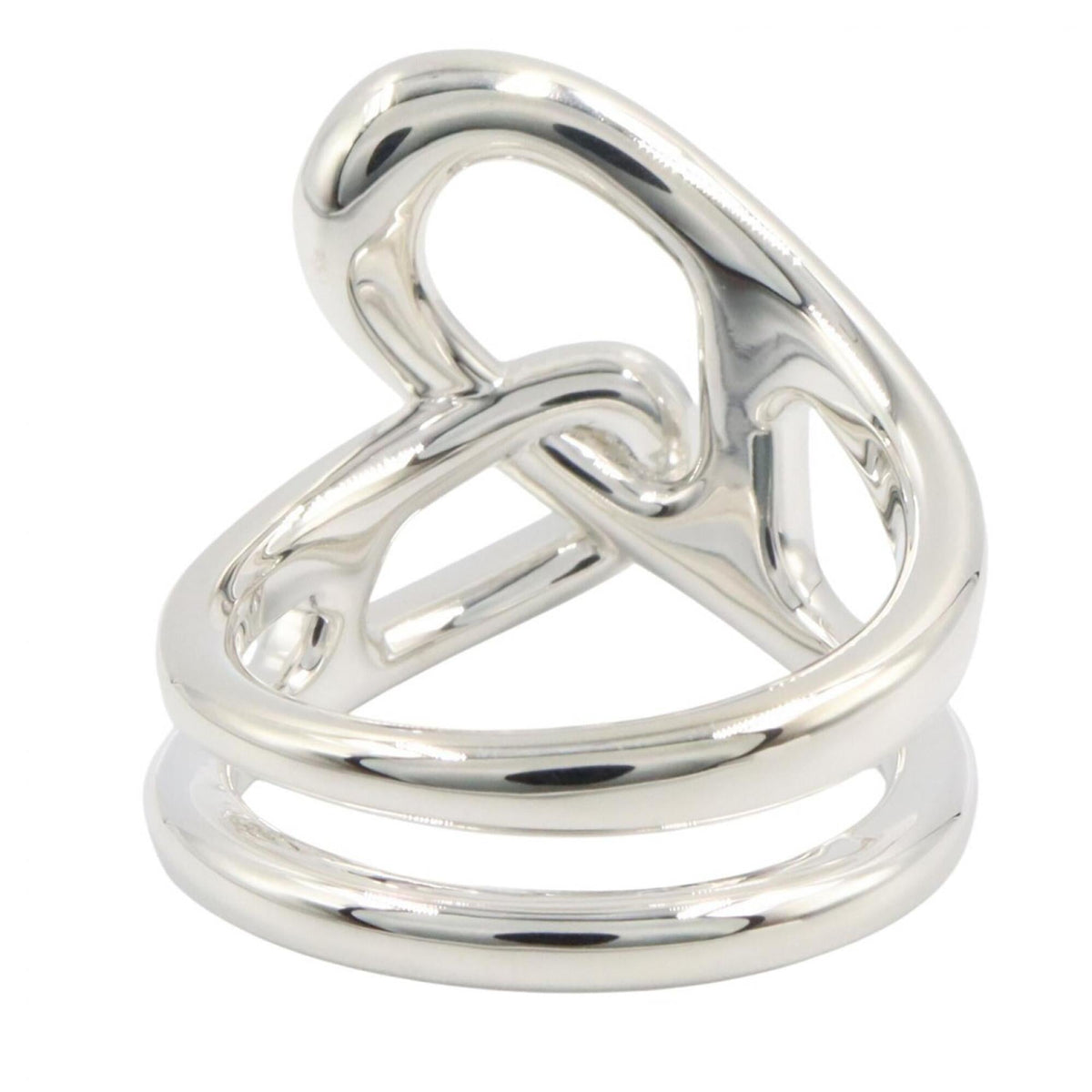 Hermes Silver Silver 925 Band Ring (Pre-Owned)