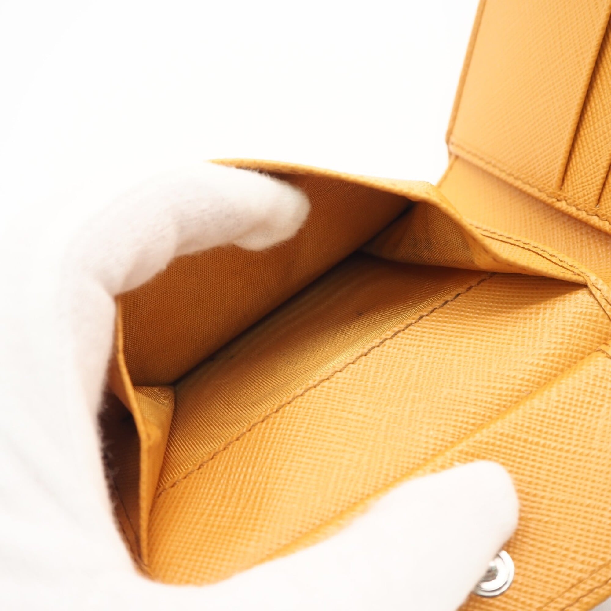 Prada Saffiano Orange Saffiano Wallet (Bi-Fold) (Pre-Owned)