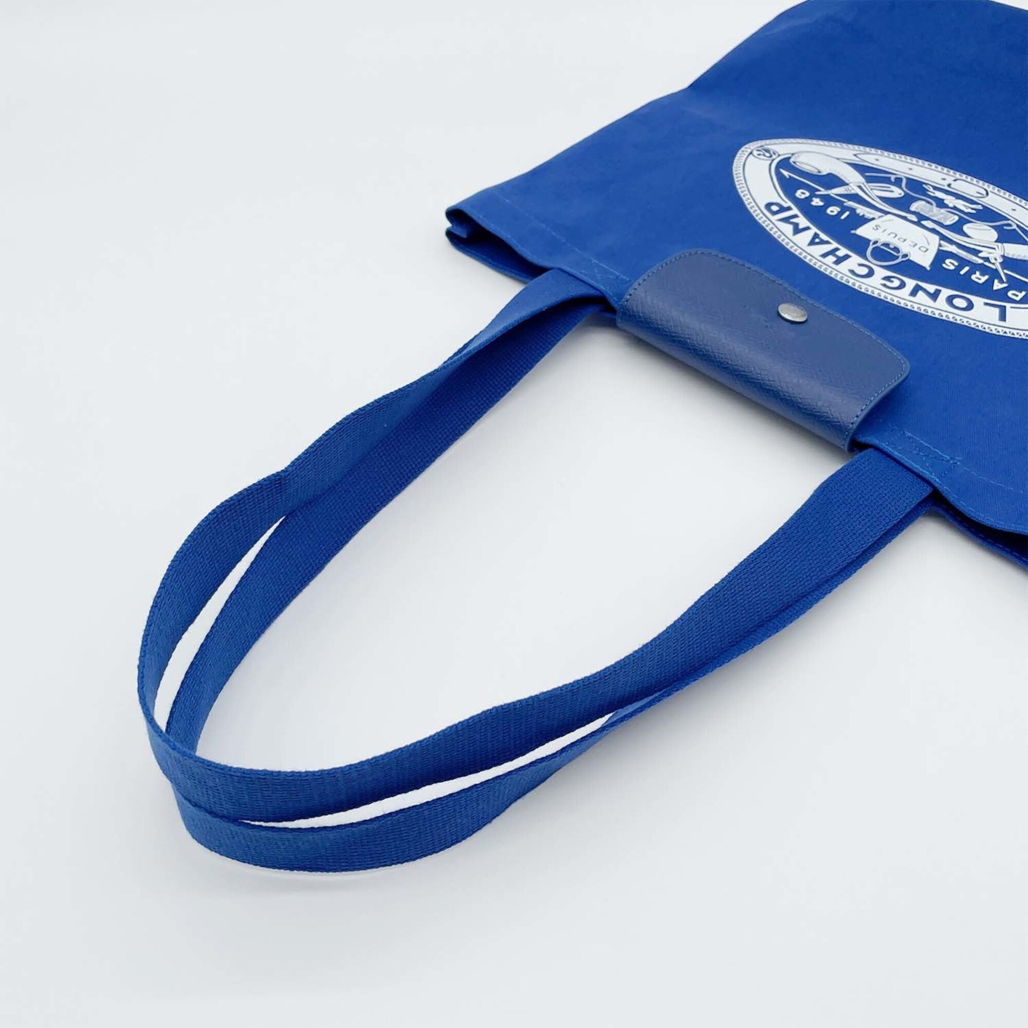 Longchamp Blue White Tote Bag (Pre-Owned)