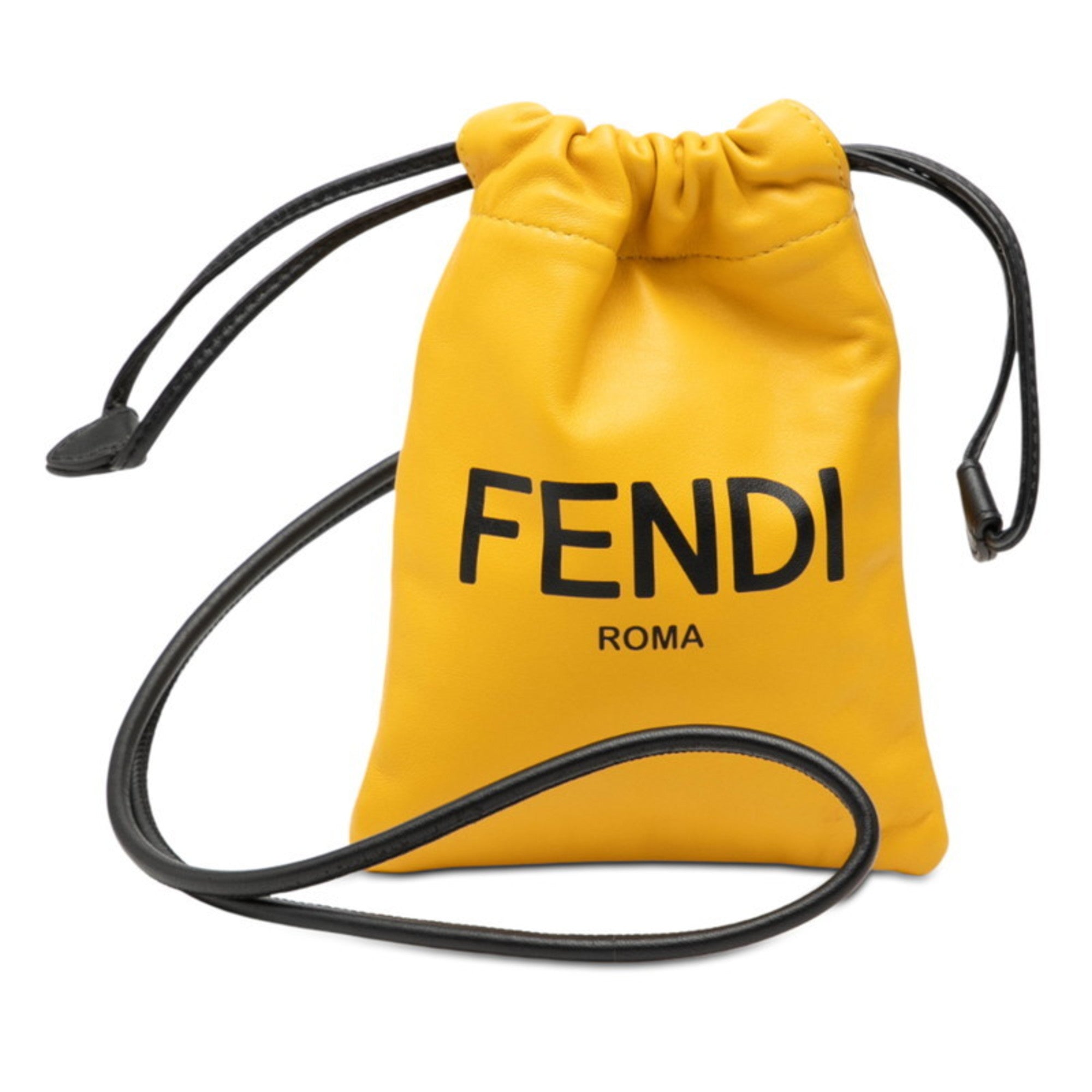 Fendi Yellow Leather Pouch (Pre-Owned)