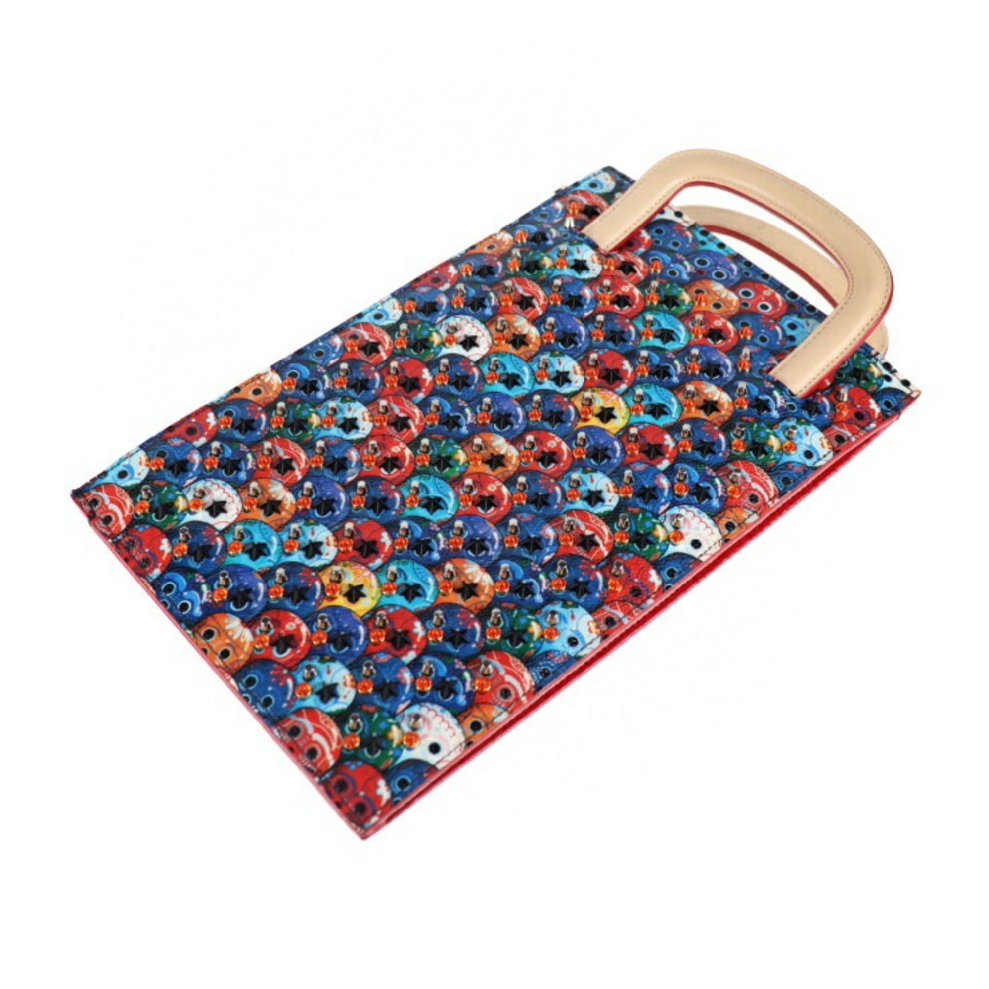 Christian Louboutin Multi-Color Leather Clutch Bag Handbag (Pre-Owned)