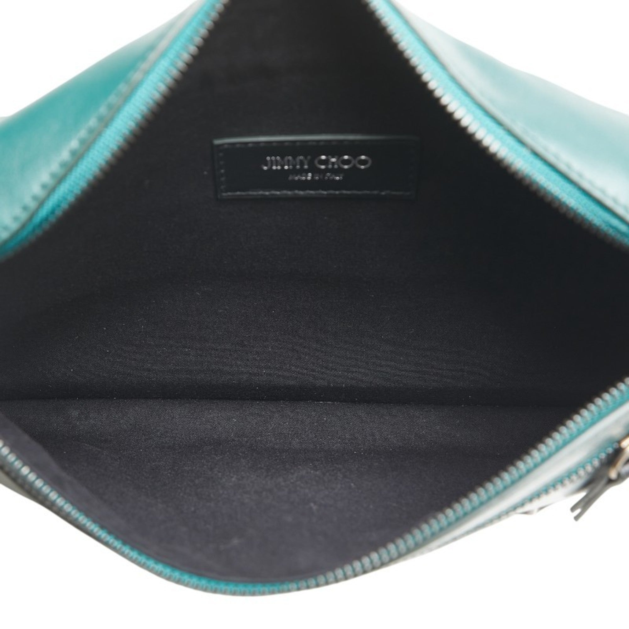 Jimmy Choo Black Green Leather Sling Bag (Pre-Owned)