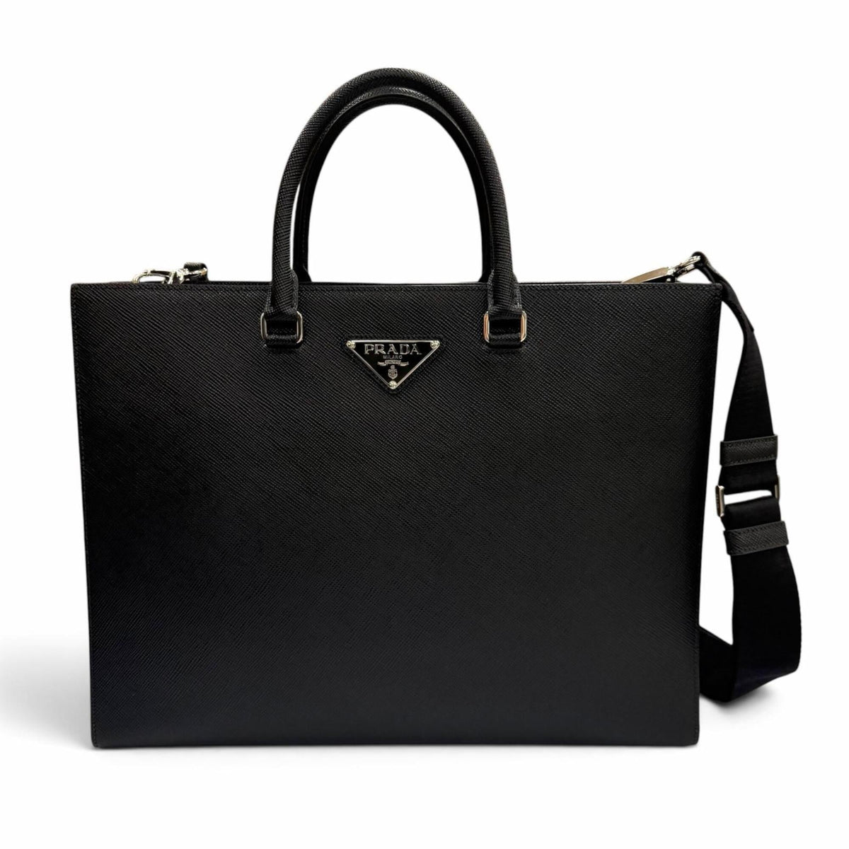 Prada Black Leather Tote Bag (Pre-Owned)
