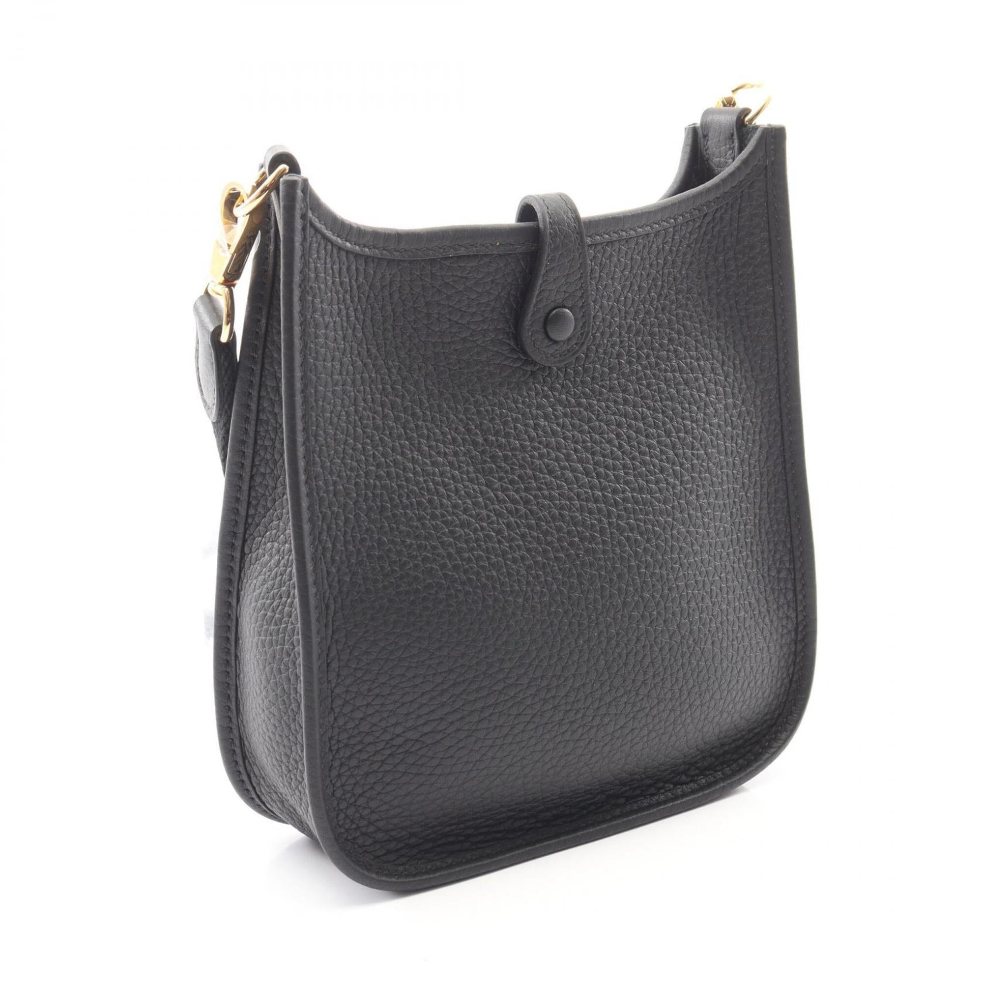Hermes Black Taurillon Clemence Leather Handbag Shoulder Bag (Pre-Owned)