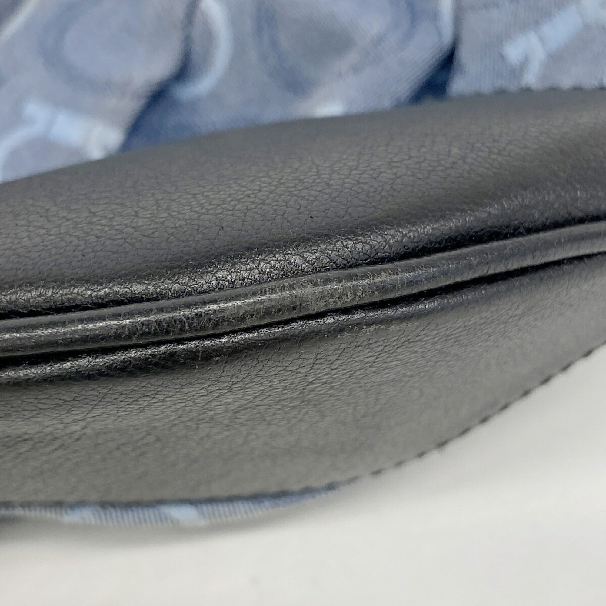 Salvatore Ferragamo Black Blue Canvas Handbag (Pre-Owned)