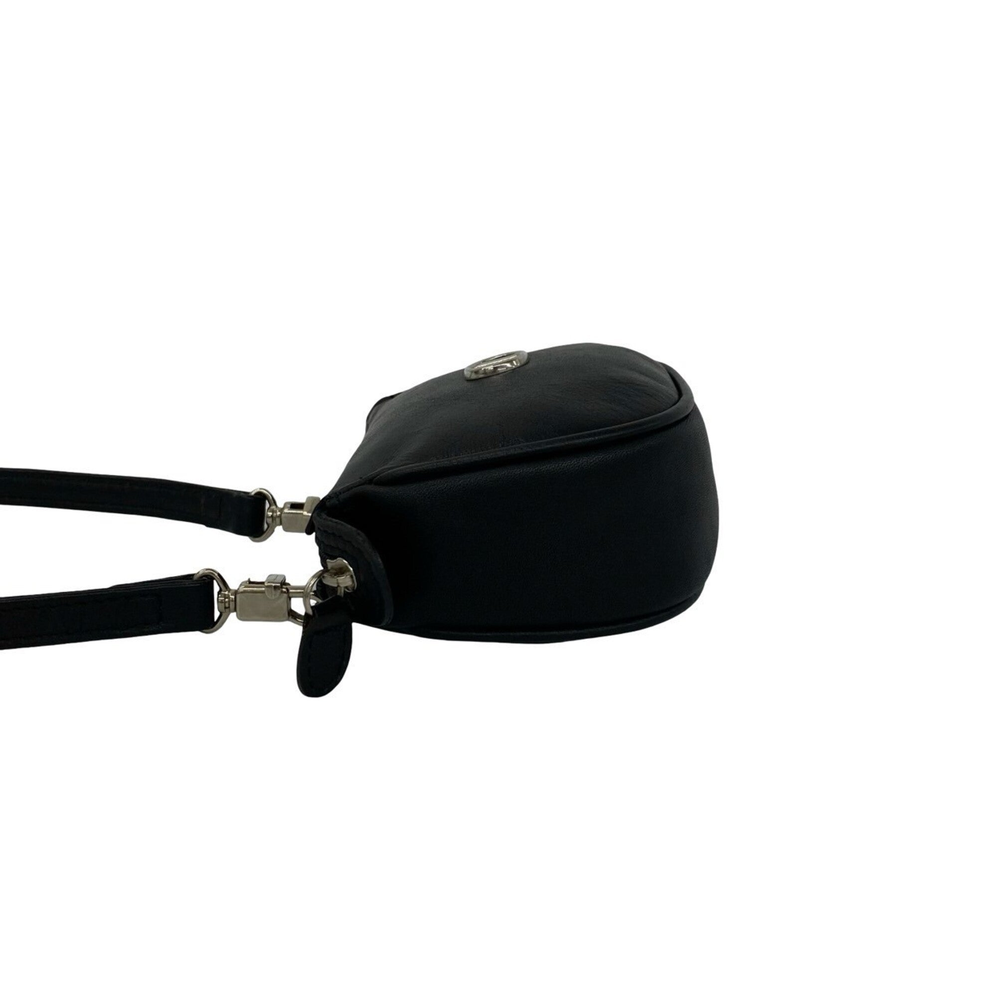 Christian Dior Black Leather Pochette Shoulder Bag (Pre-Owned)