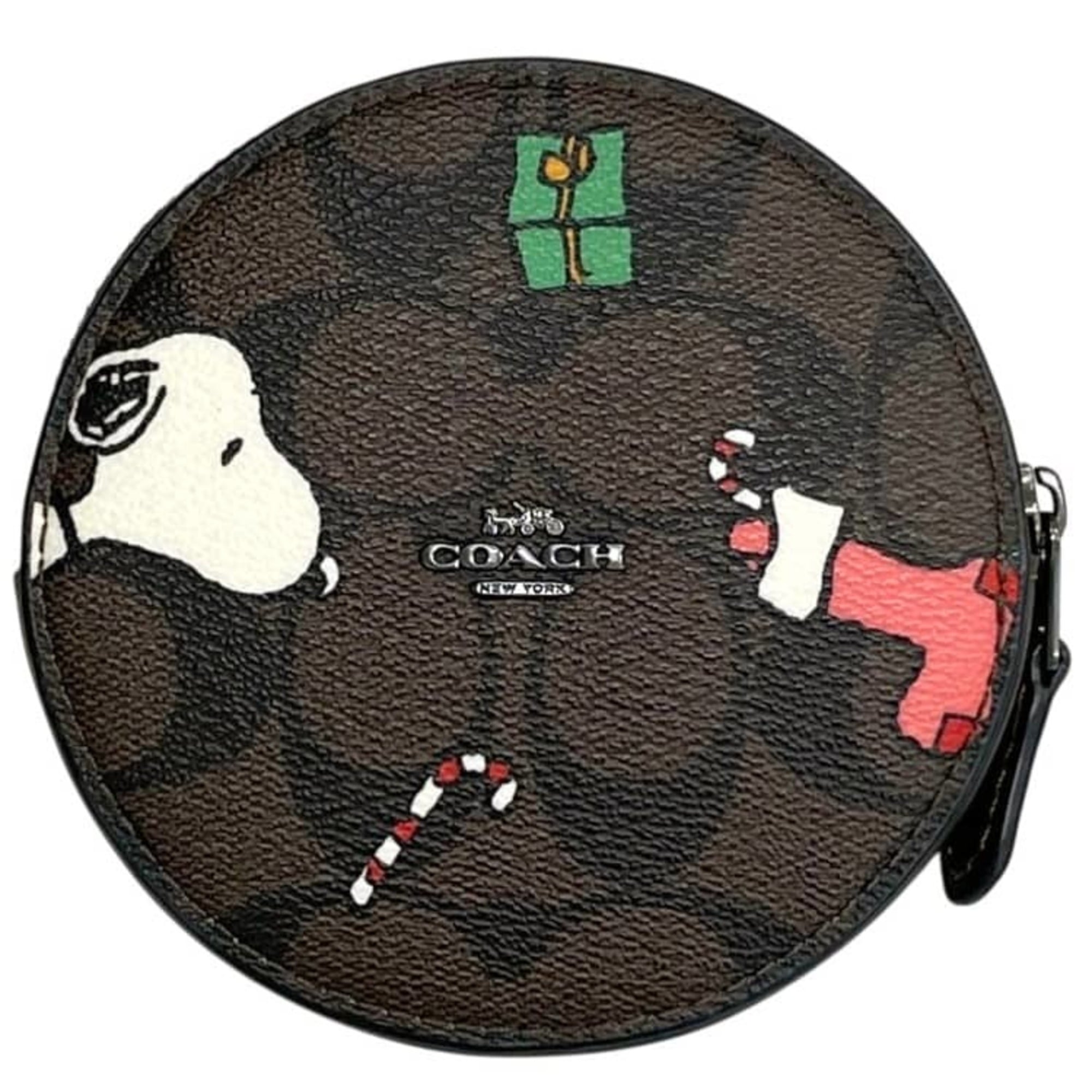 Coach Black Brown Pvc Leather Coin Purse/Coin Case (Pre-Owned)