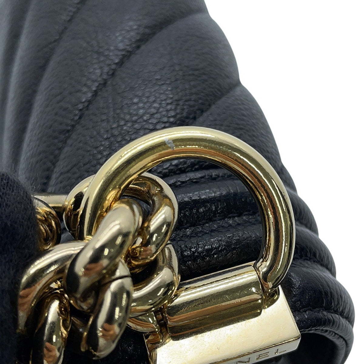Chanel Black Grained Calfskin Handbag Shoulder Bag (Pre-Owned)