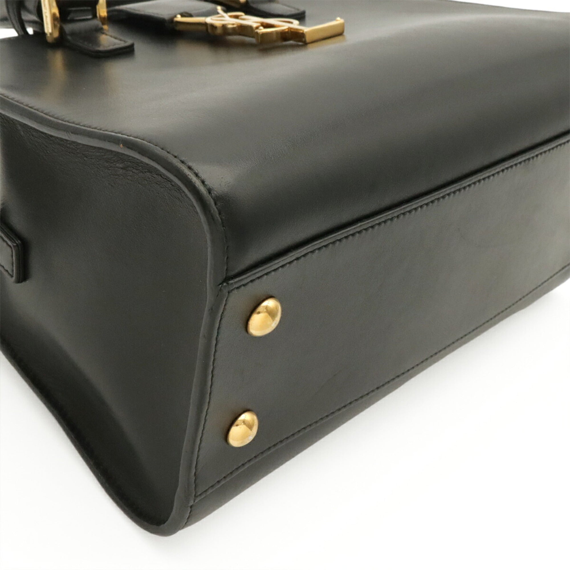 Yves Saint Laurent Black Leather Handbag Shoulder Bag (Pre-Owned)