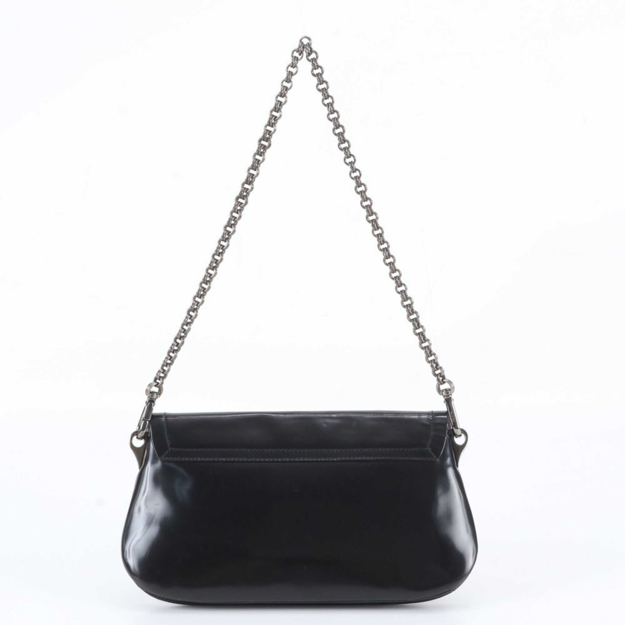 Prada Black Leather Handbag Shoulder Bag (Pre-Owned)