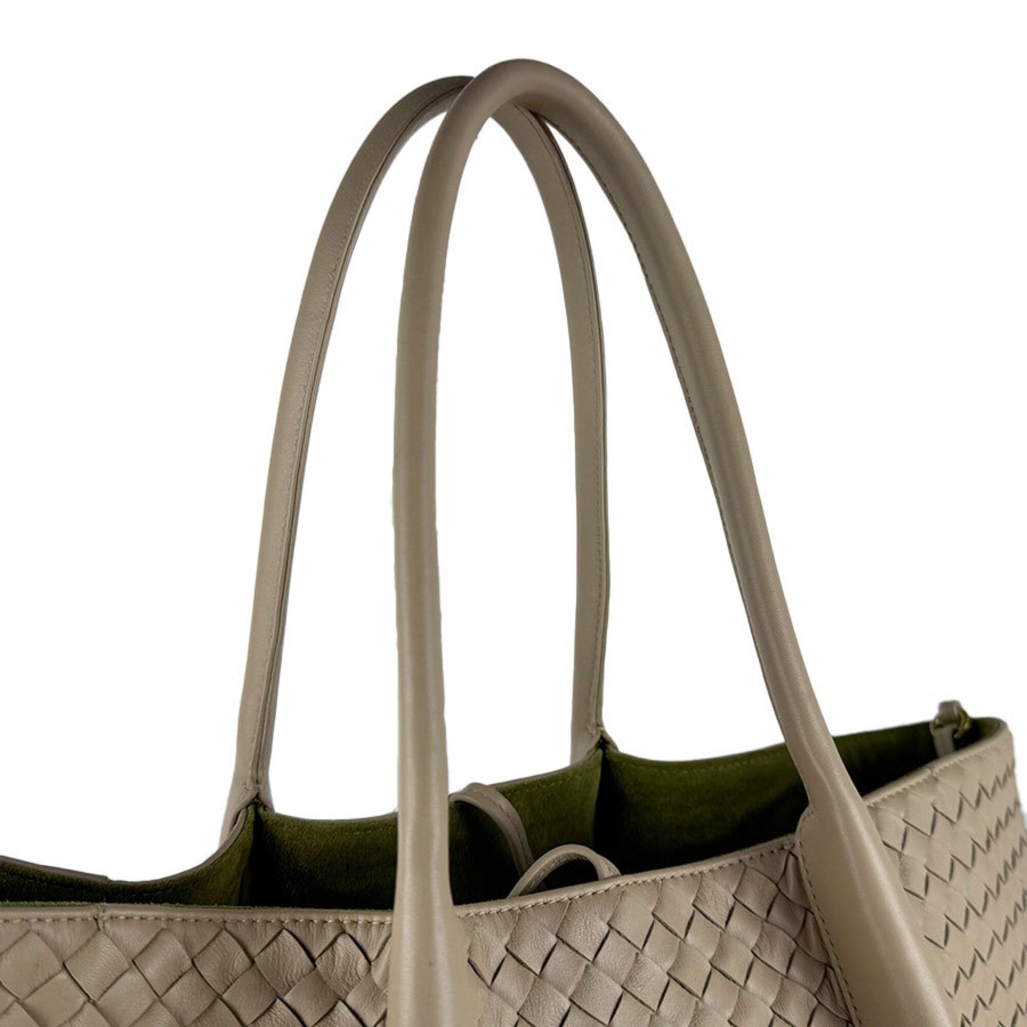 Bottega Veneta Beige Intrecciato Handbag Tote Bag (Pre-Owned)
