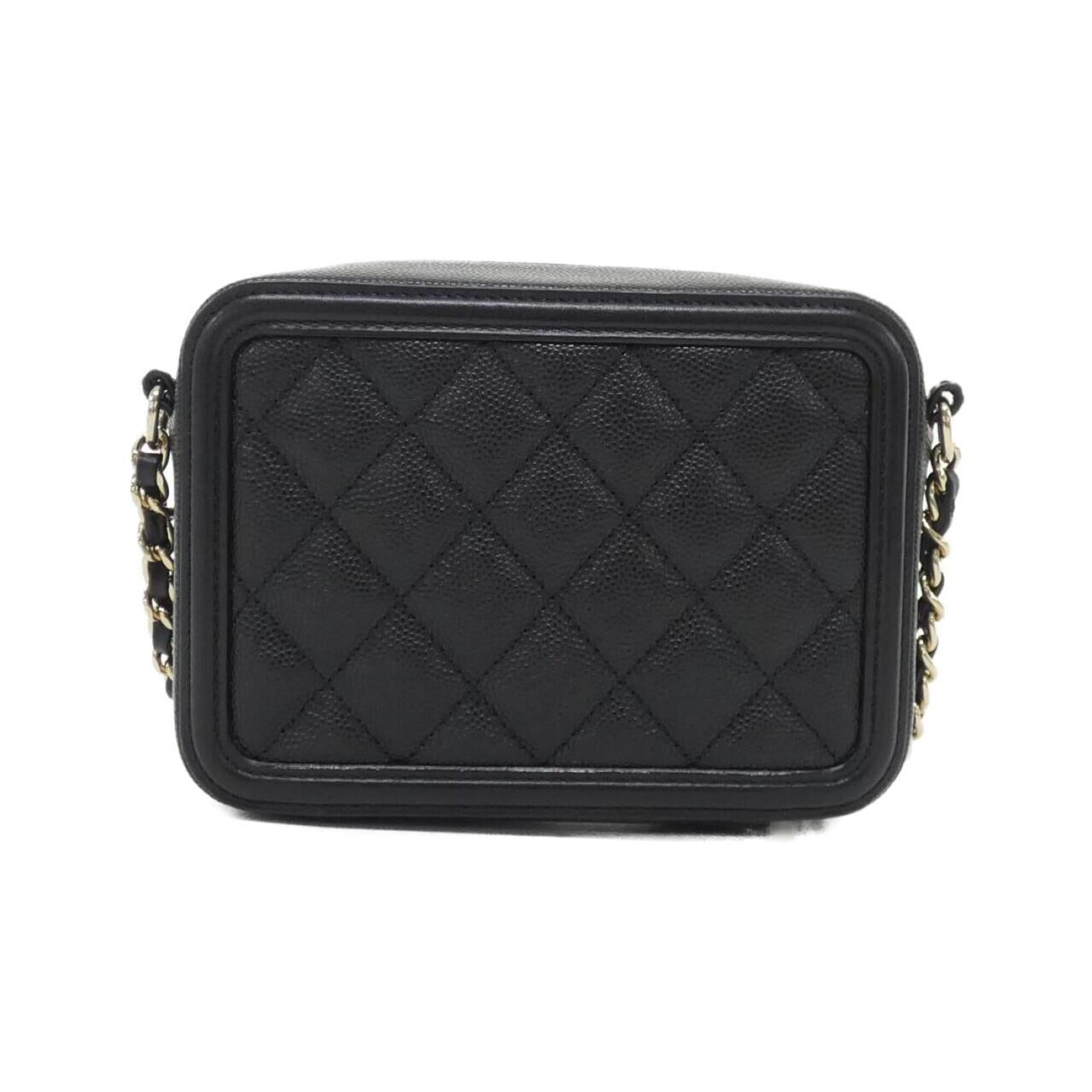 Chanel Black Grained Calfskin Shoulder Bag (Pre-Owned)