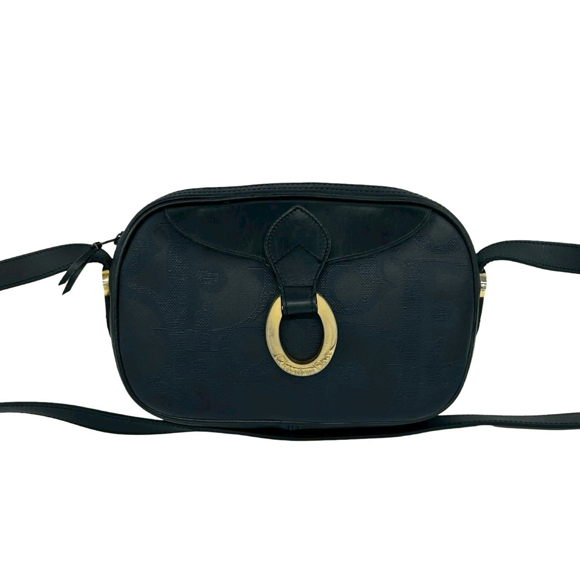 Christian Dior Navy Pvc Leather Pochette Shoulder Bag (Pre-Owned)