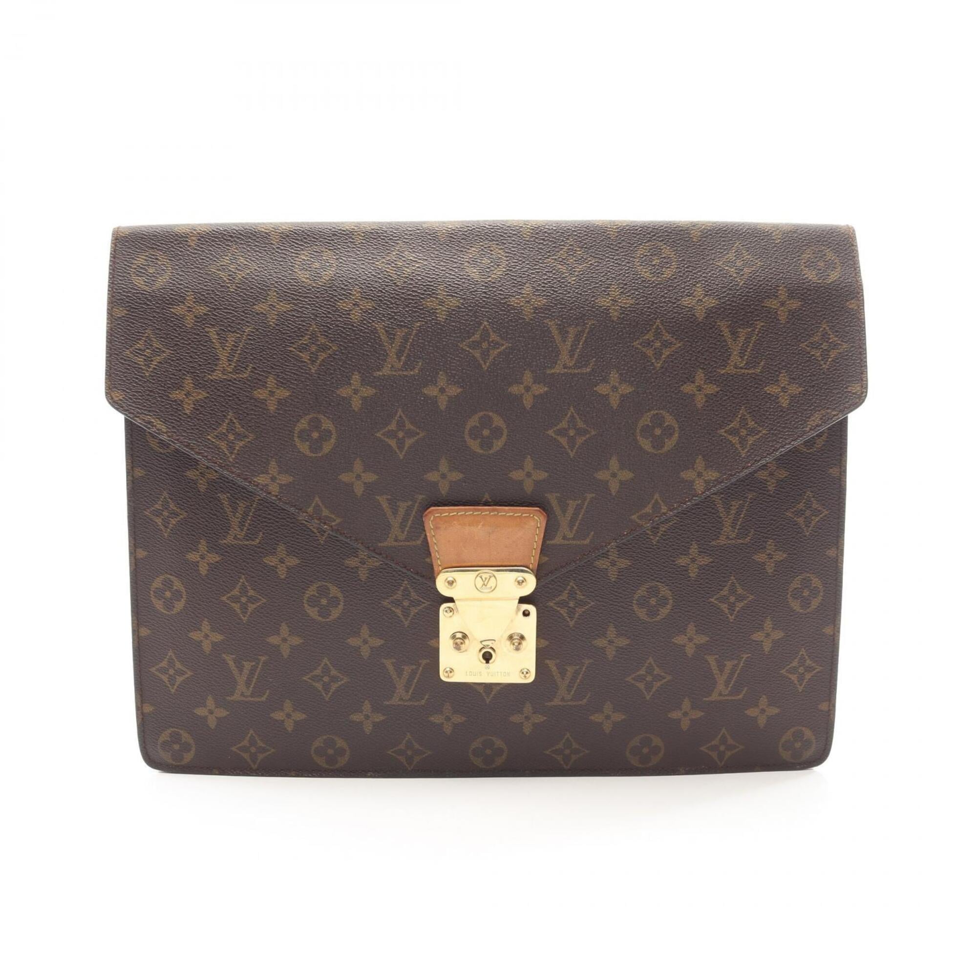 Louis Vuitton Brown Pvc Leather Clutch Bag Handbag (Pre-Owned)