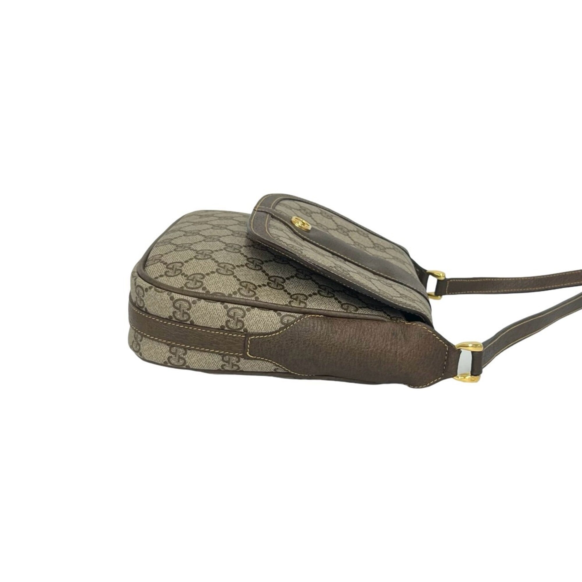 Gucci Brown Leather Pvc Pochette Shoulder Bag (Pre-Owned)