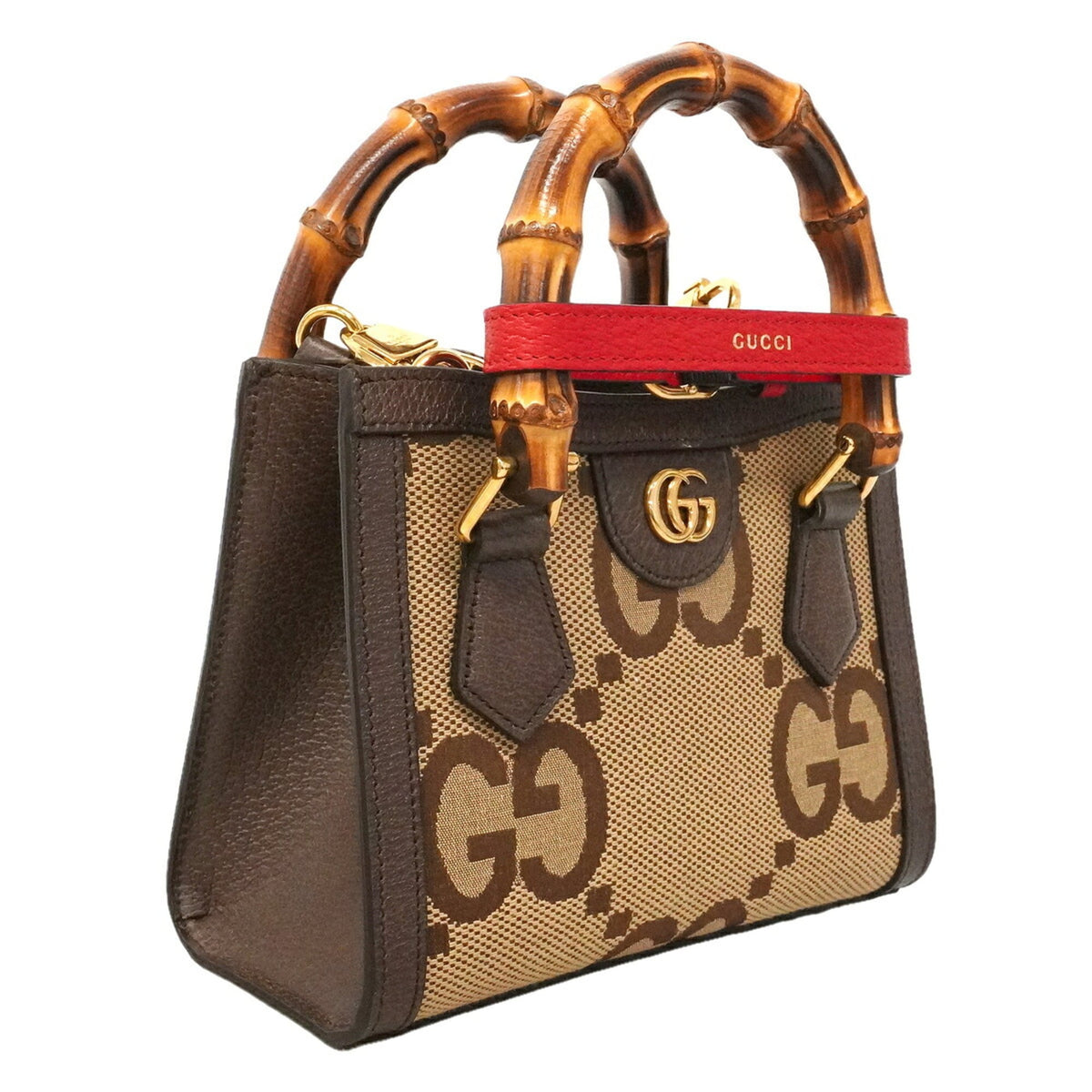 Gucci Brown Canvas Leather Handbag (Pre-Owned)
