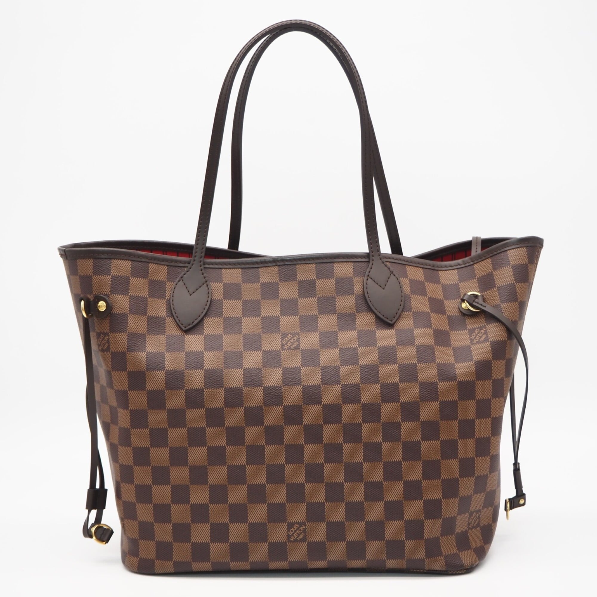 Louis Vuitton Beige Brown Coated Canvas Leather Handbag Pouch (Pre-Owned)