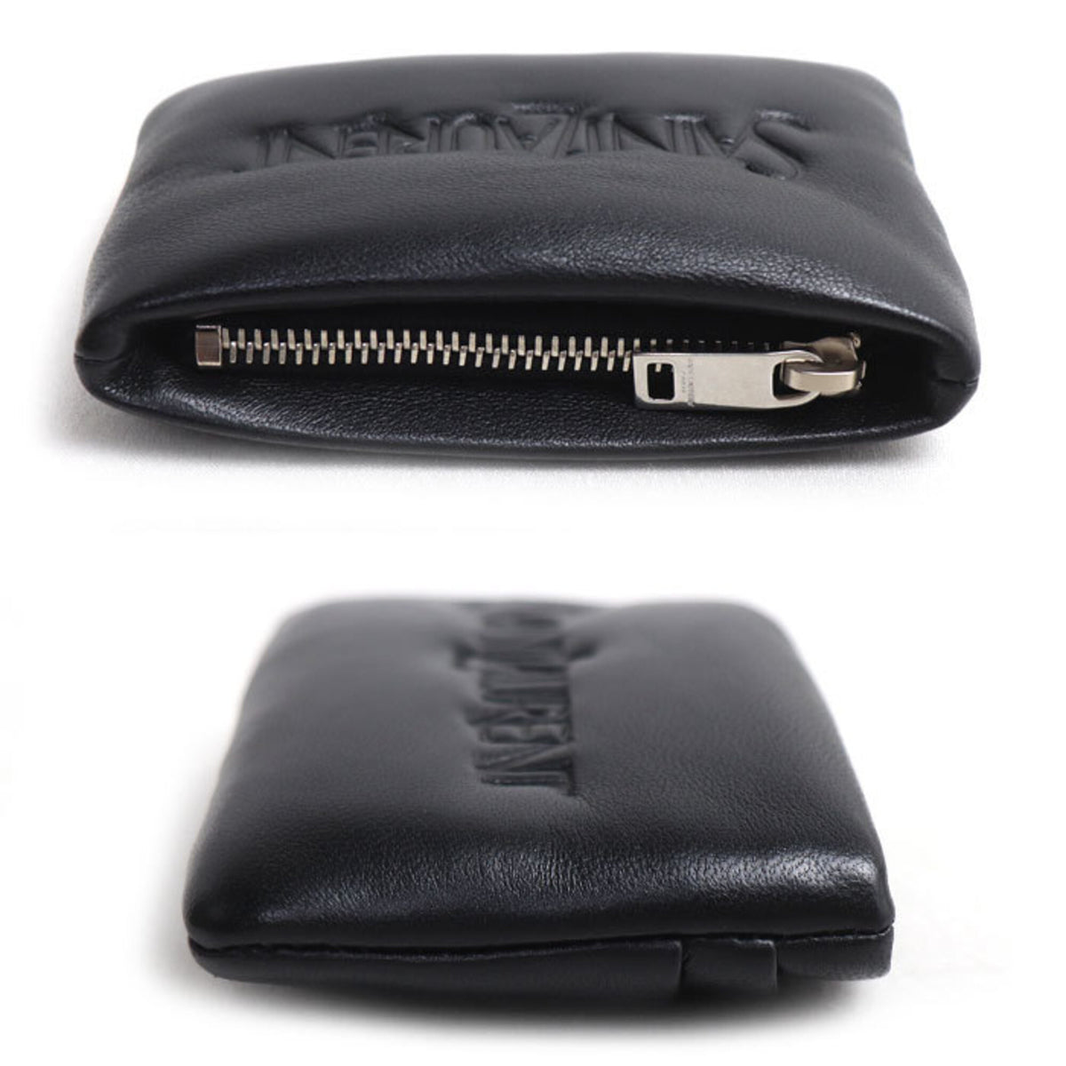 Saint Laurent Black Leather Coin Purse/Coin Case (Pre-Owned)