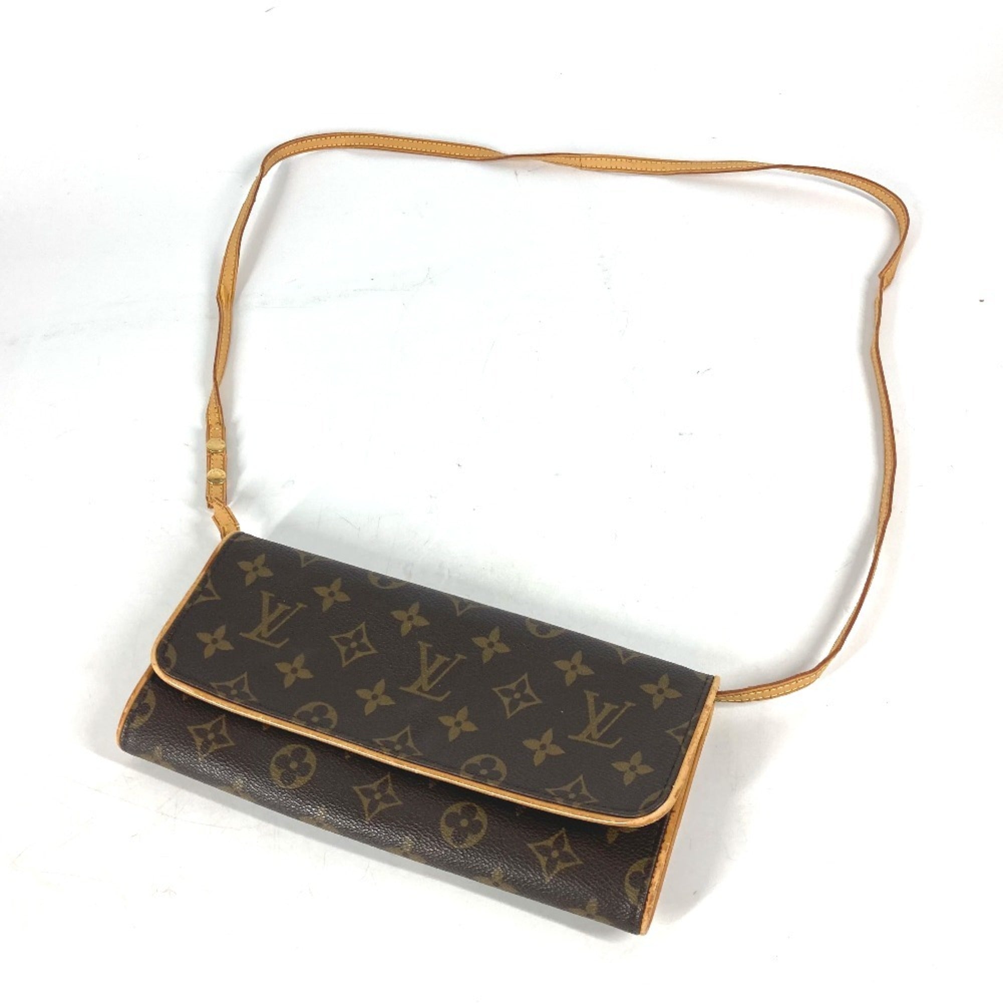 Louis Vuitton Brown Monogram Canvas Clutch Bag Pochette Shoulder Bag (Pre-Owned)