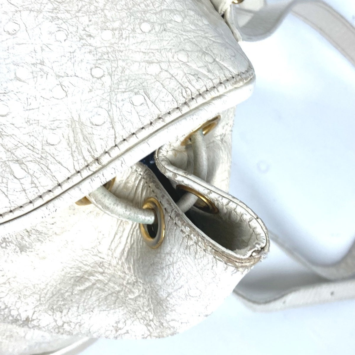 Versace Gold Ivory Leather Backpack (Pre-Owned)