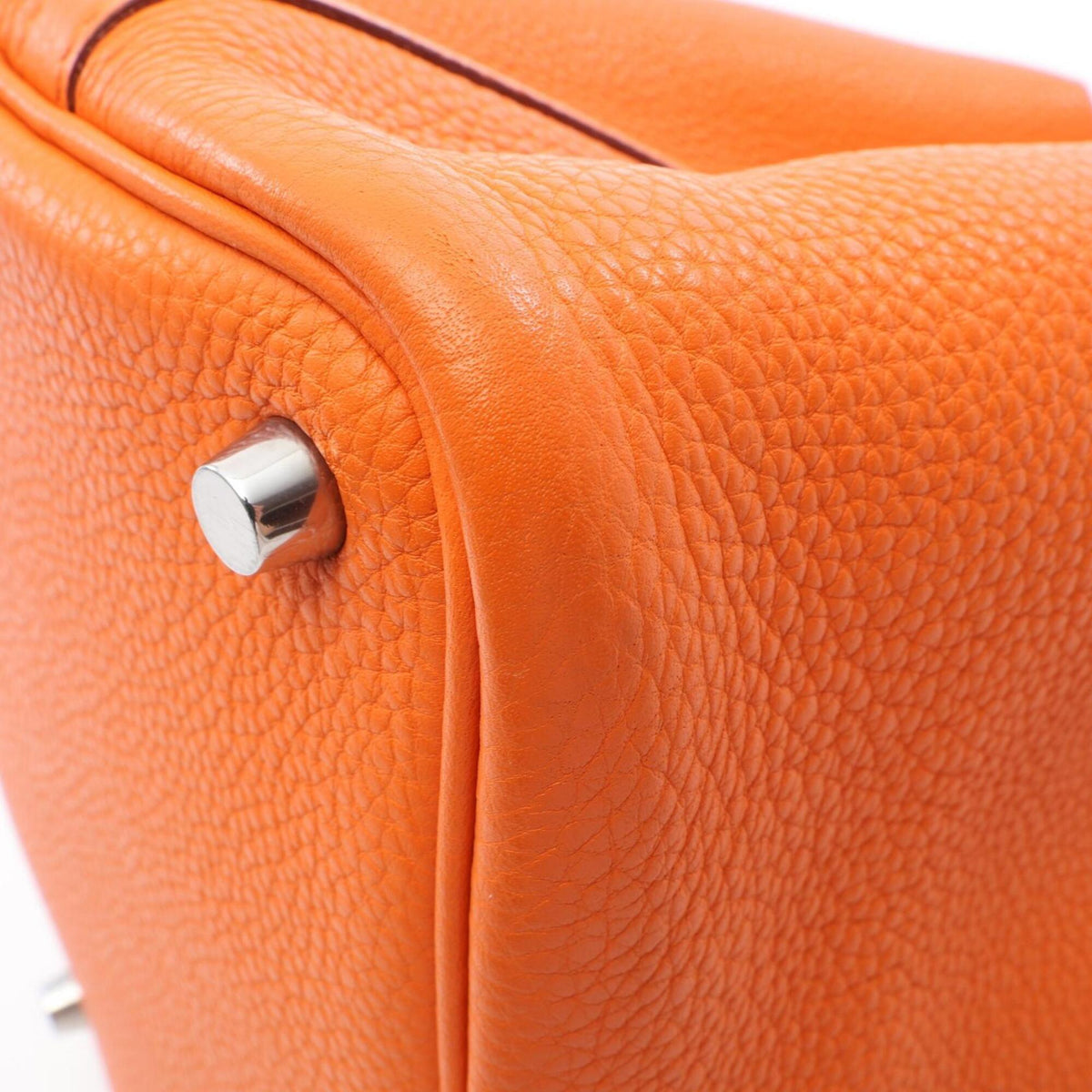 Hermes Orange Taurillon Clemence Leather Handbag (Pre-Owned)