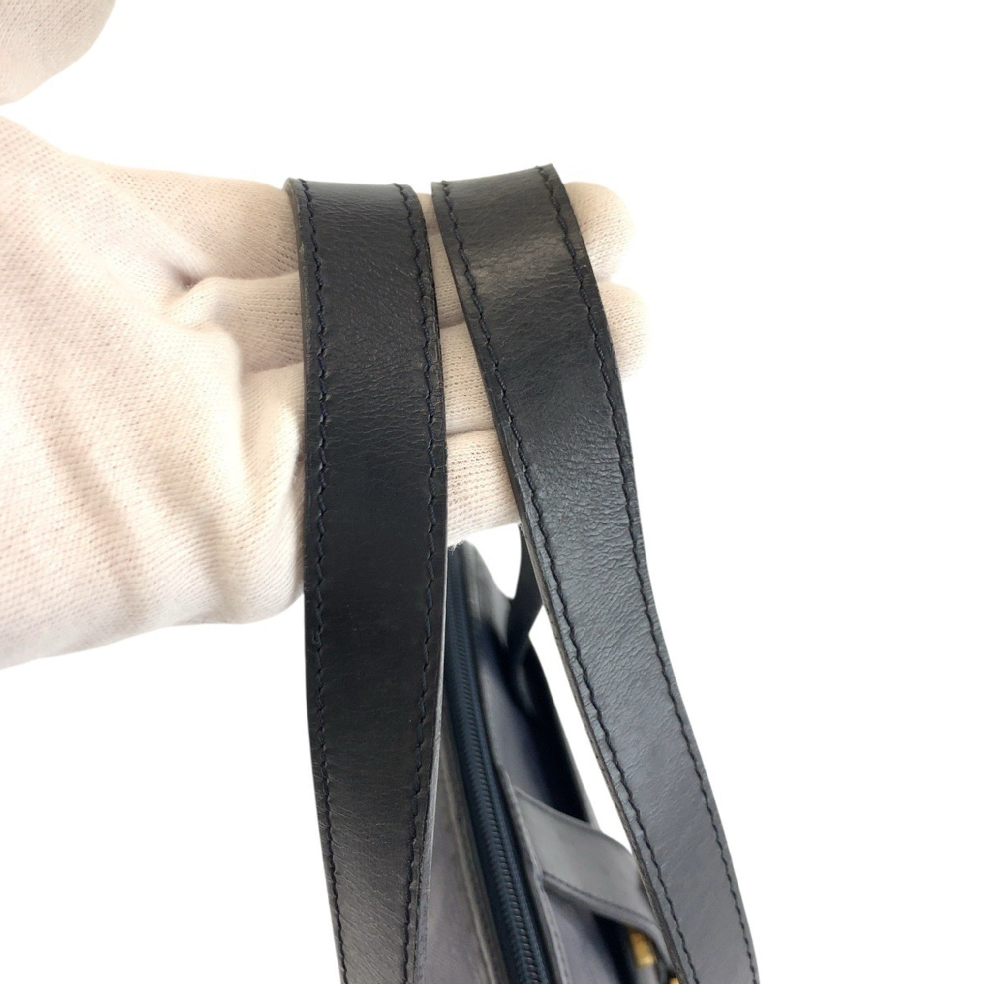 Christian Dior Navy Pvc Leather Handbag Shoulder Bag (Pre-Owned)