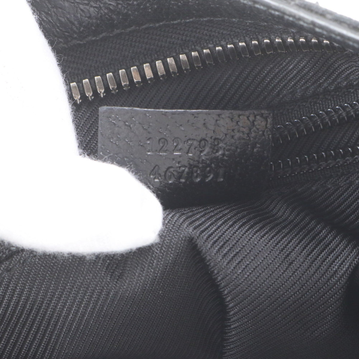 Gucci Black Leather Canvas Handbag Shoulder Bag Tote Bag (Pre-Owned)