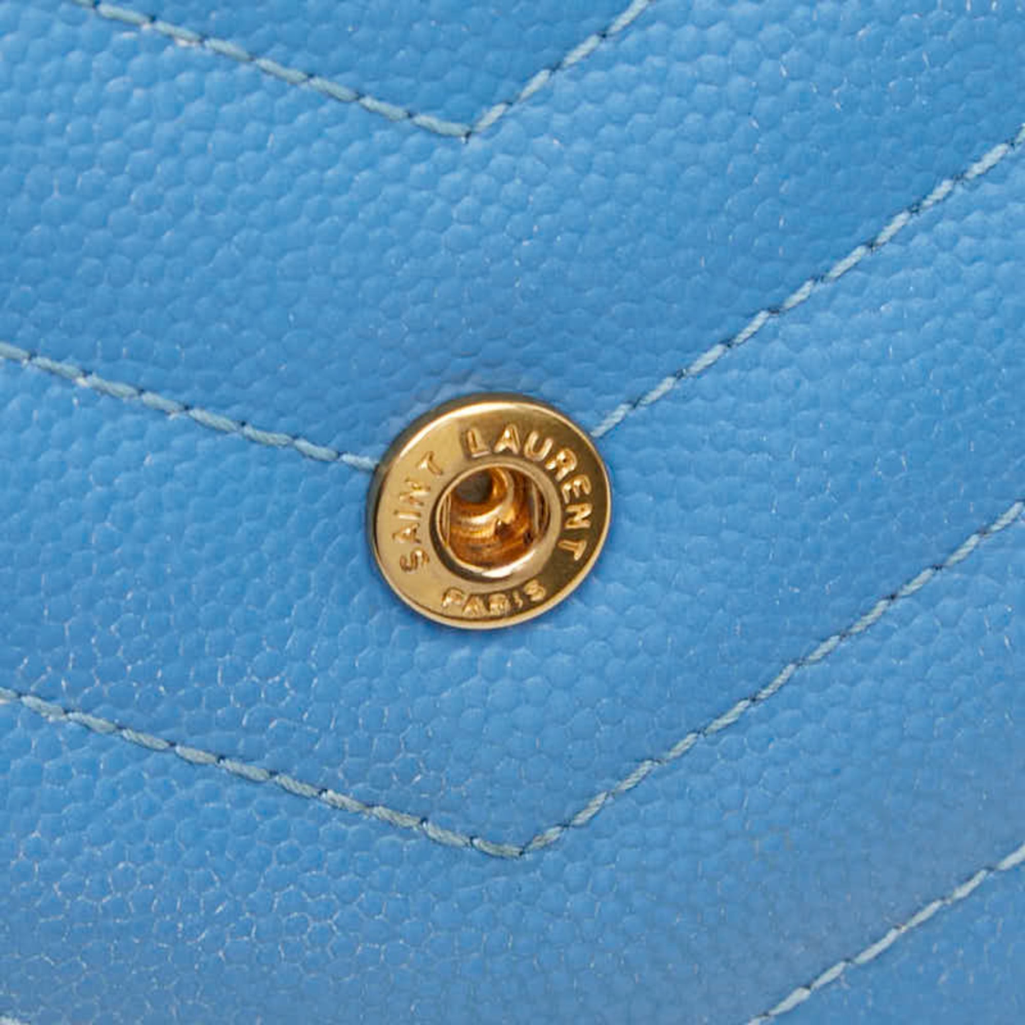 Saint Laurent Blue Gold Leather Shoulder Bag (Pre-Owned)