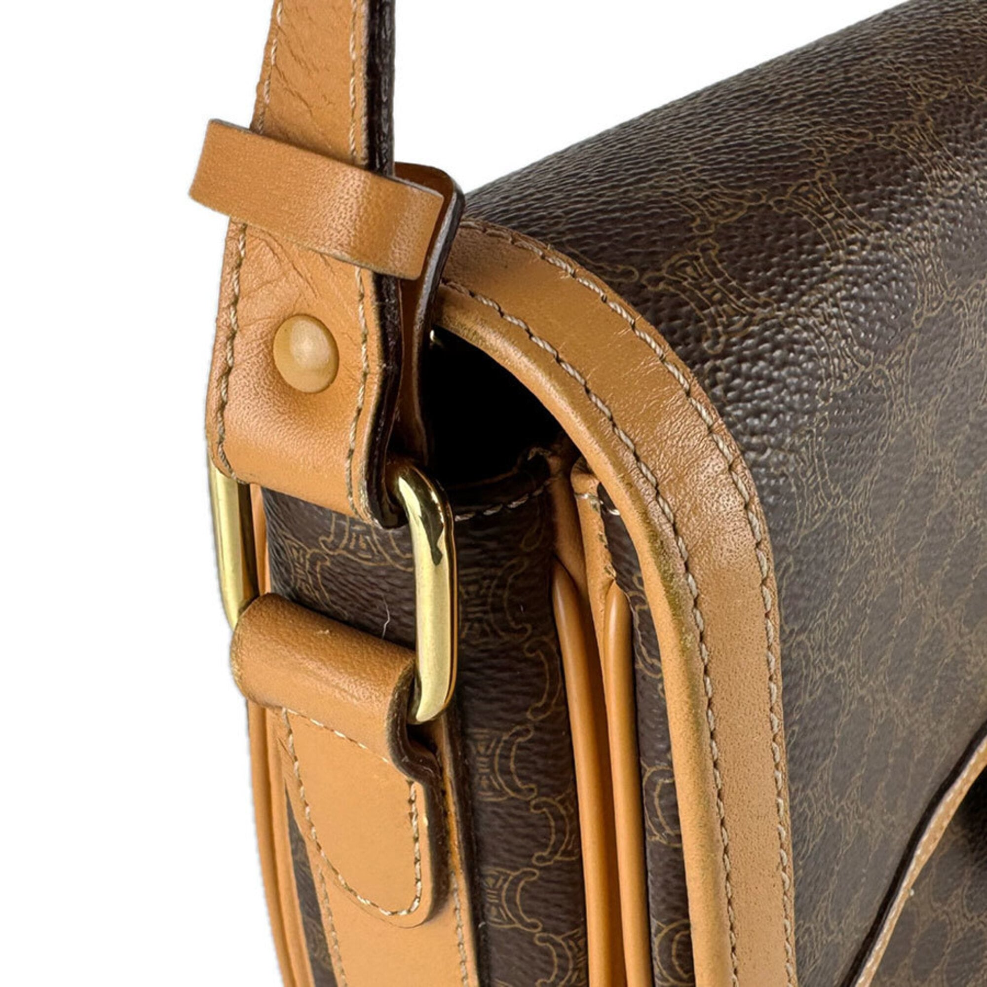 Celine Brown Pvc Leather Shoulder Bag (Pre-Owned)