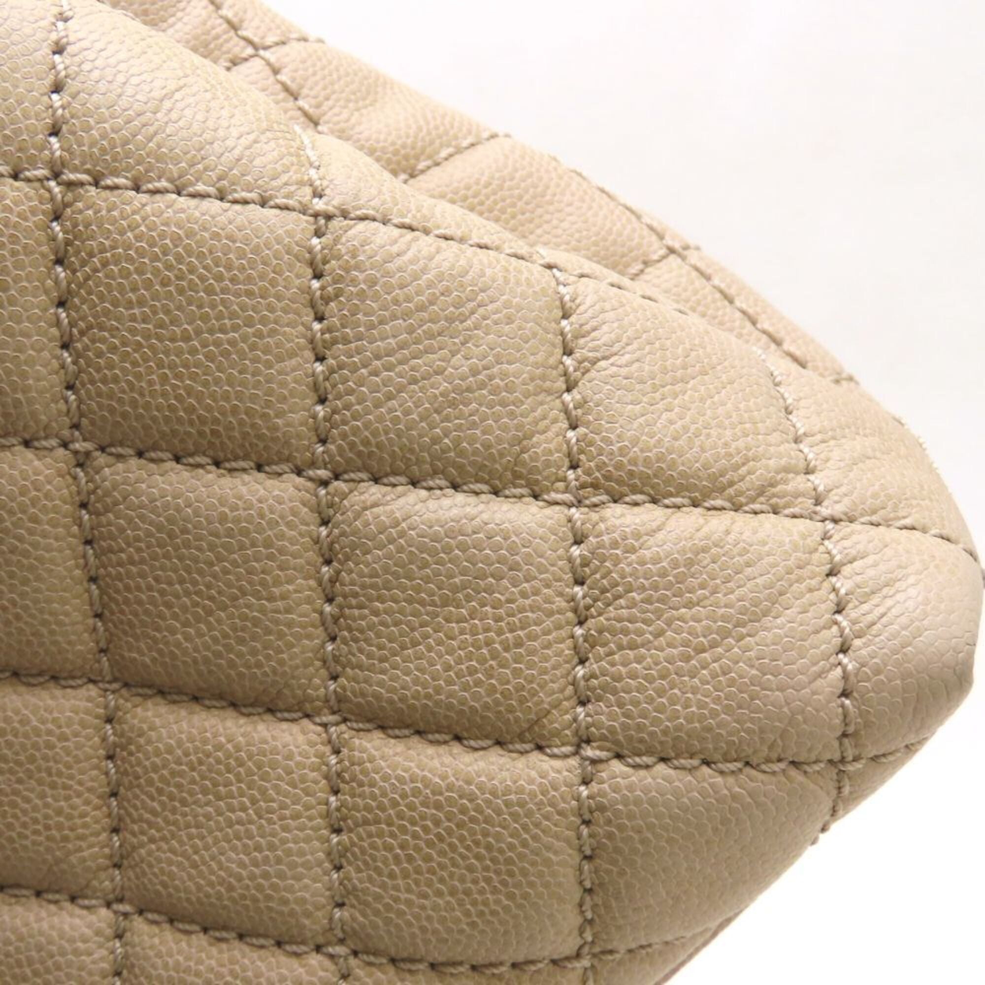 Chanel Matelasse Beige Grained Calfskin Handbag Shoulder Bag (Pre-Owned)