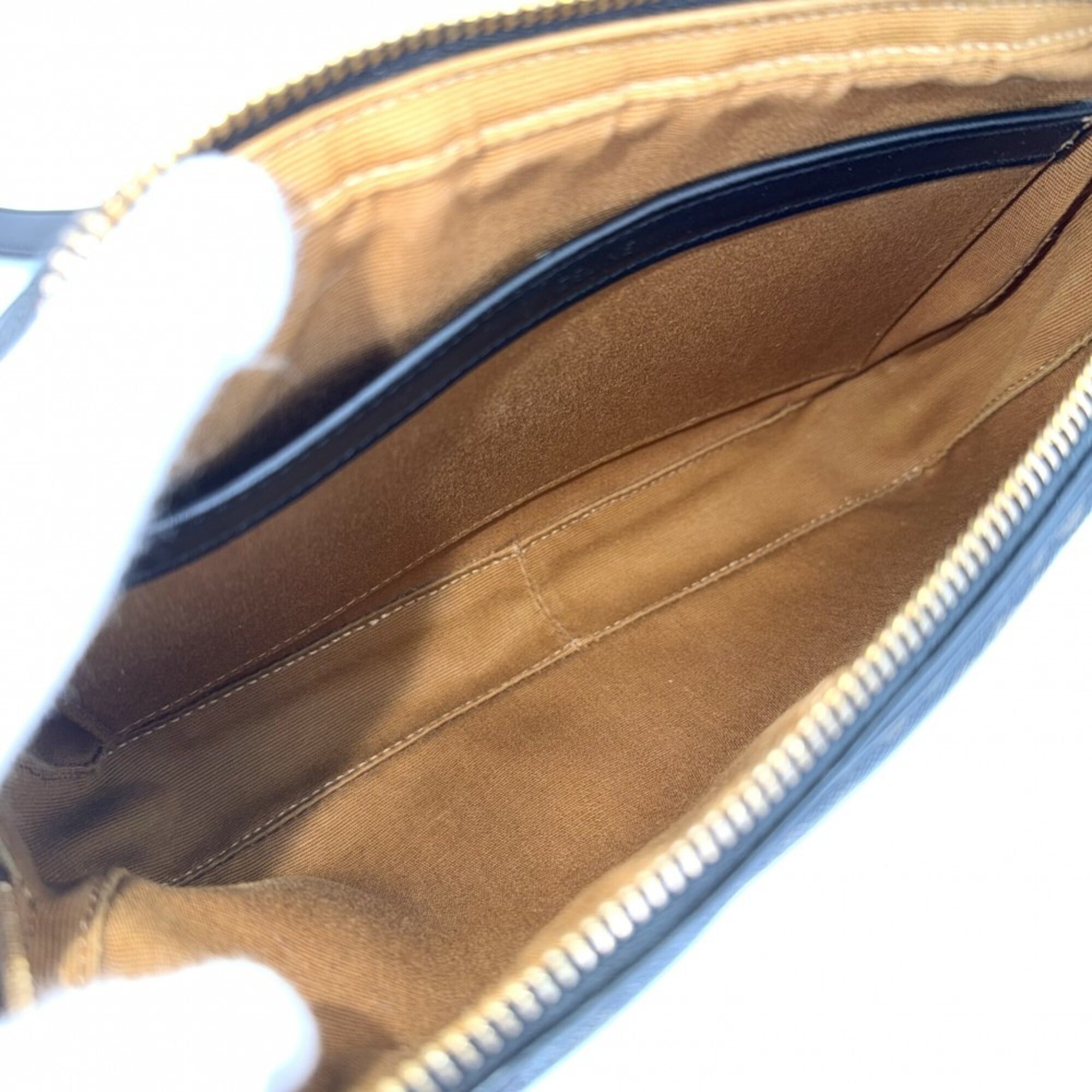 Celine Black Brown Canvas Leather Shoulder Bag (Pre-Owned)