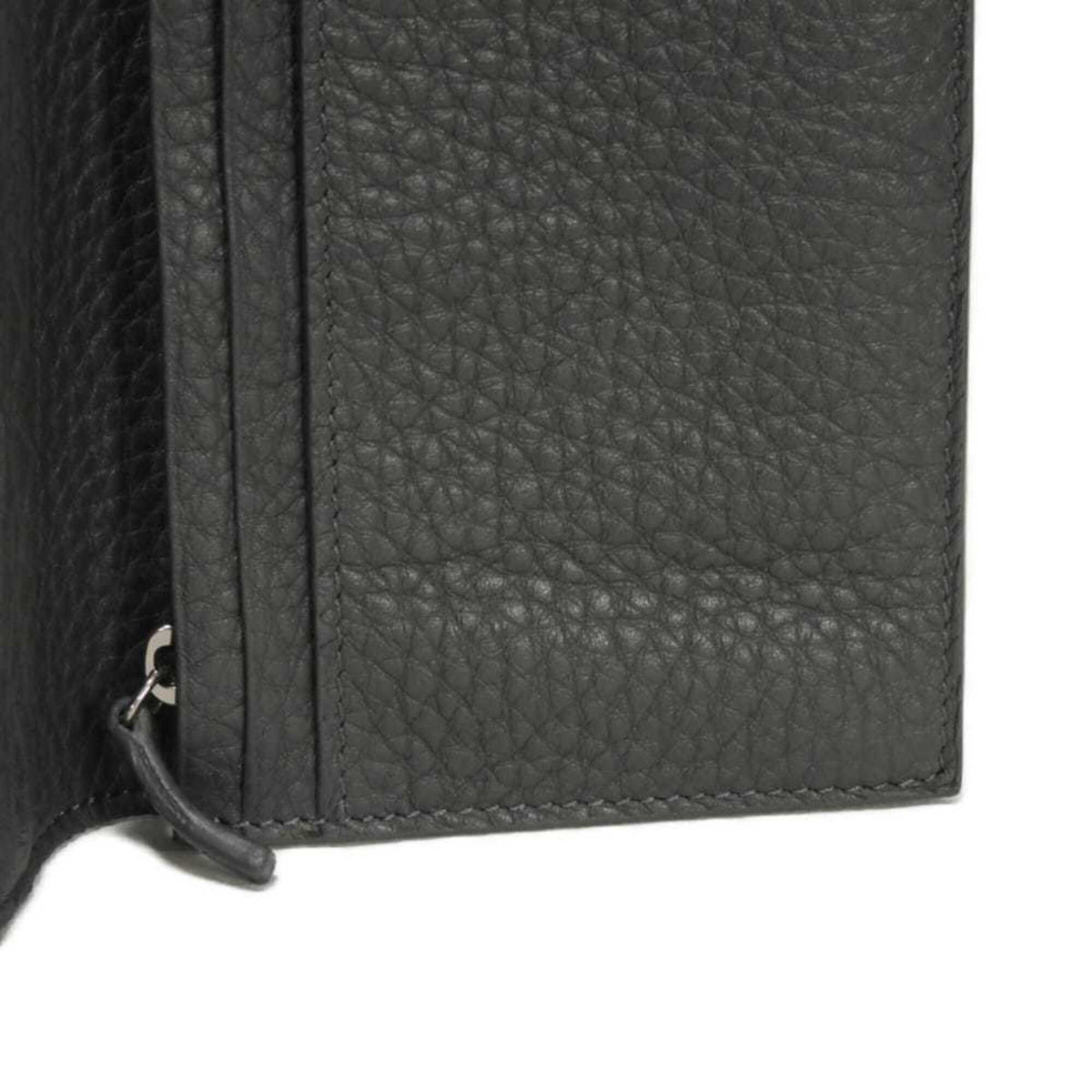 Fendi Gray Leather Long Wallet (Bi-Fold) (Pre-Owned)