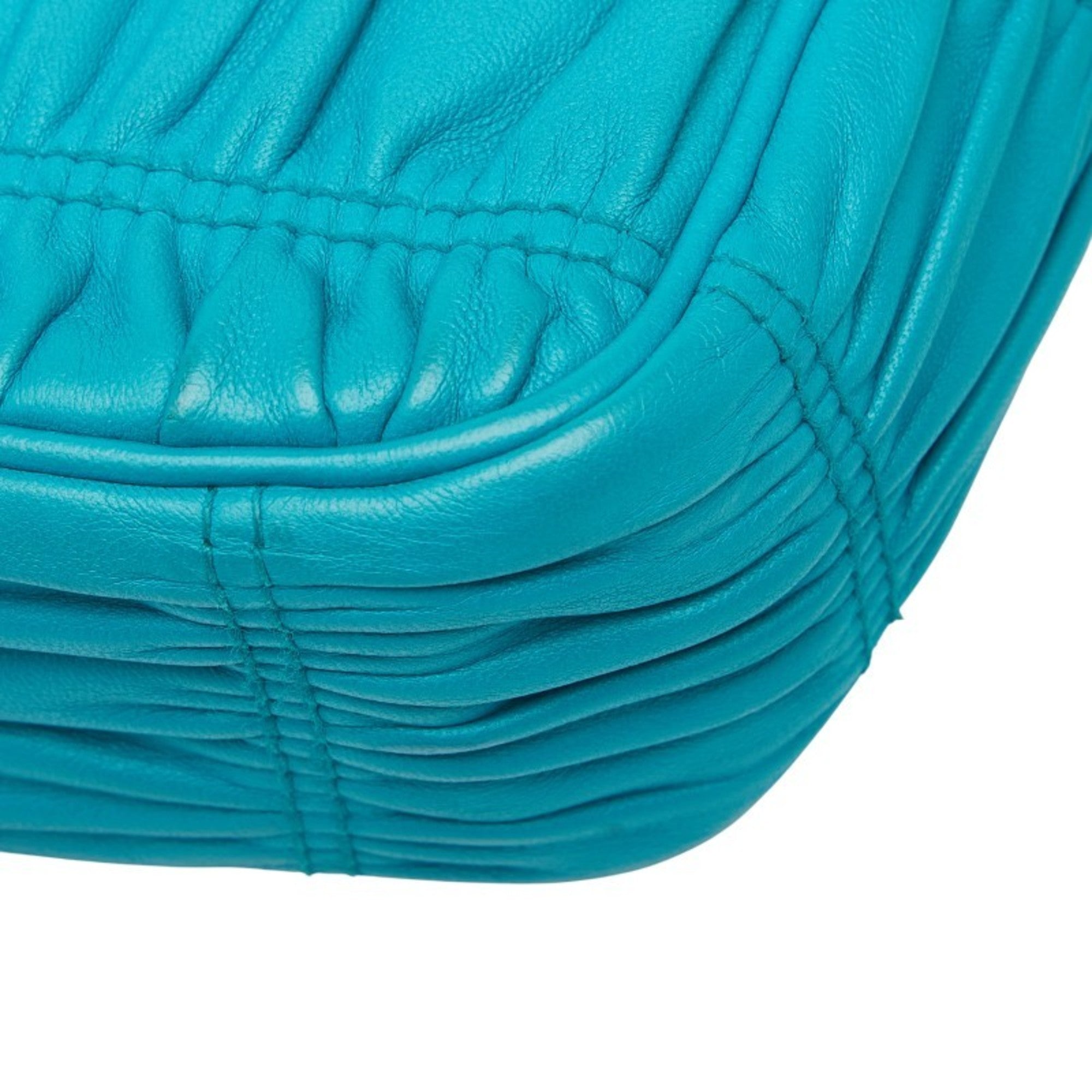 Prada Blue Leather Shoulder Bag (Pre-Owned)