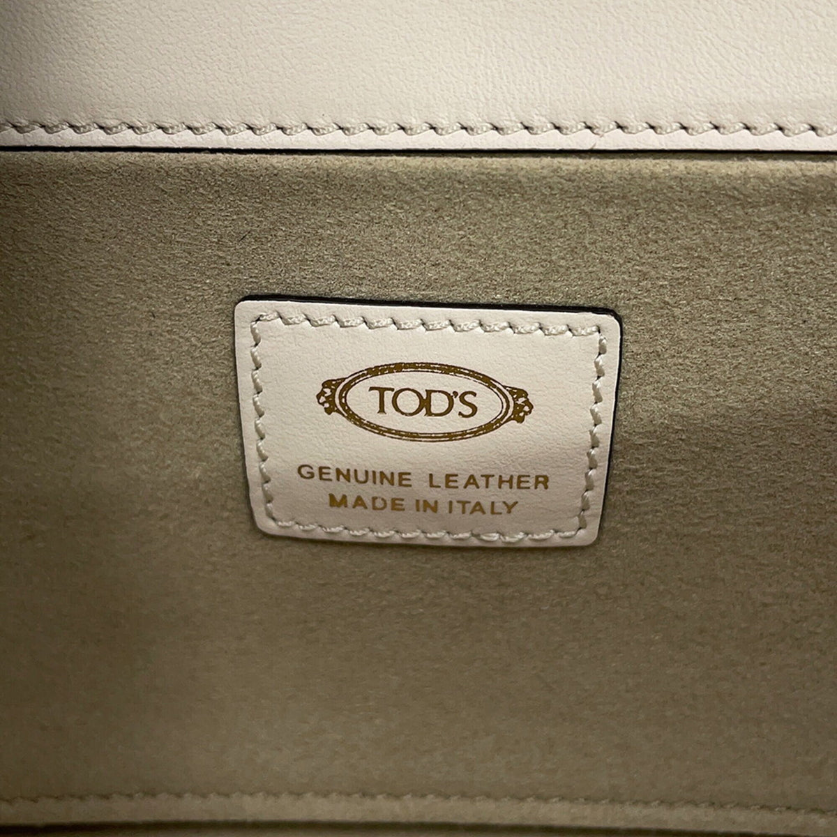 Tod's Multi-Color White Leather Canvas Shoulder Bag (Pre-Owned)