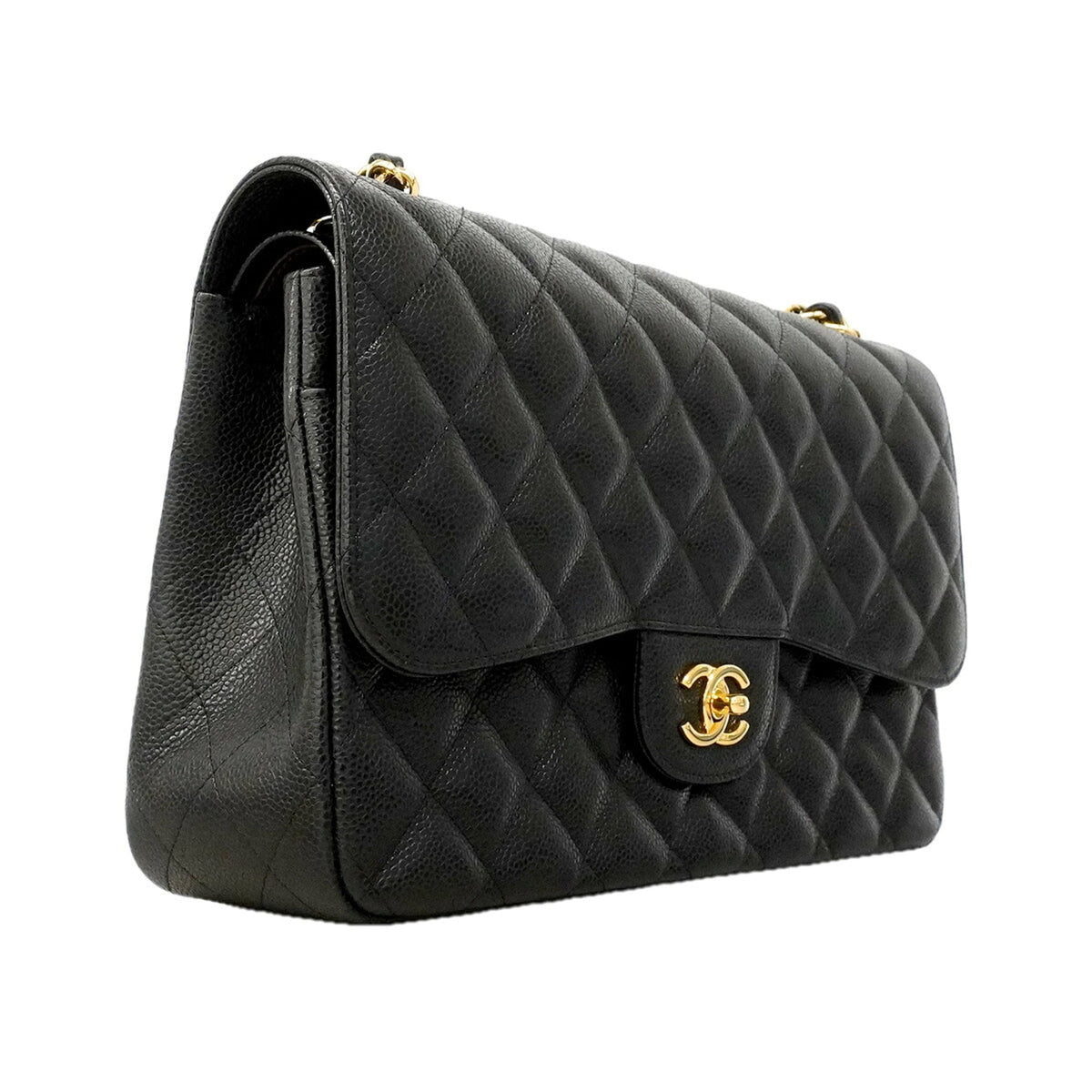 Chanel Black Grained Calfskin Shoulder Bag (Pre-Owned)