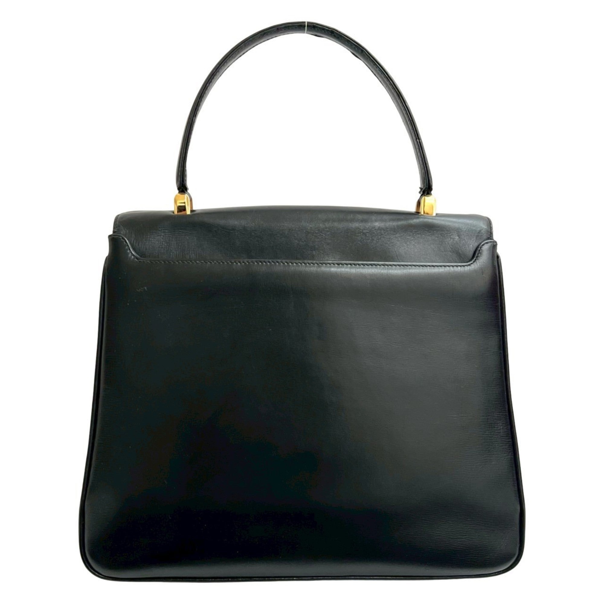 Gucci Black Leather Handbag Tote Bag (Pre-Owned)