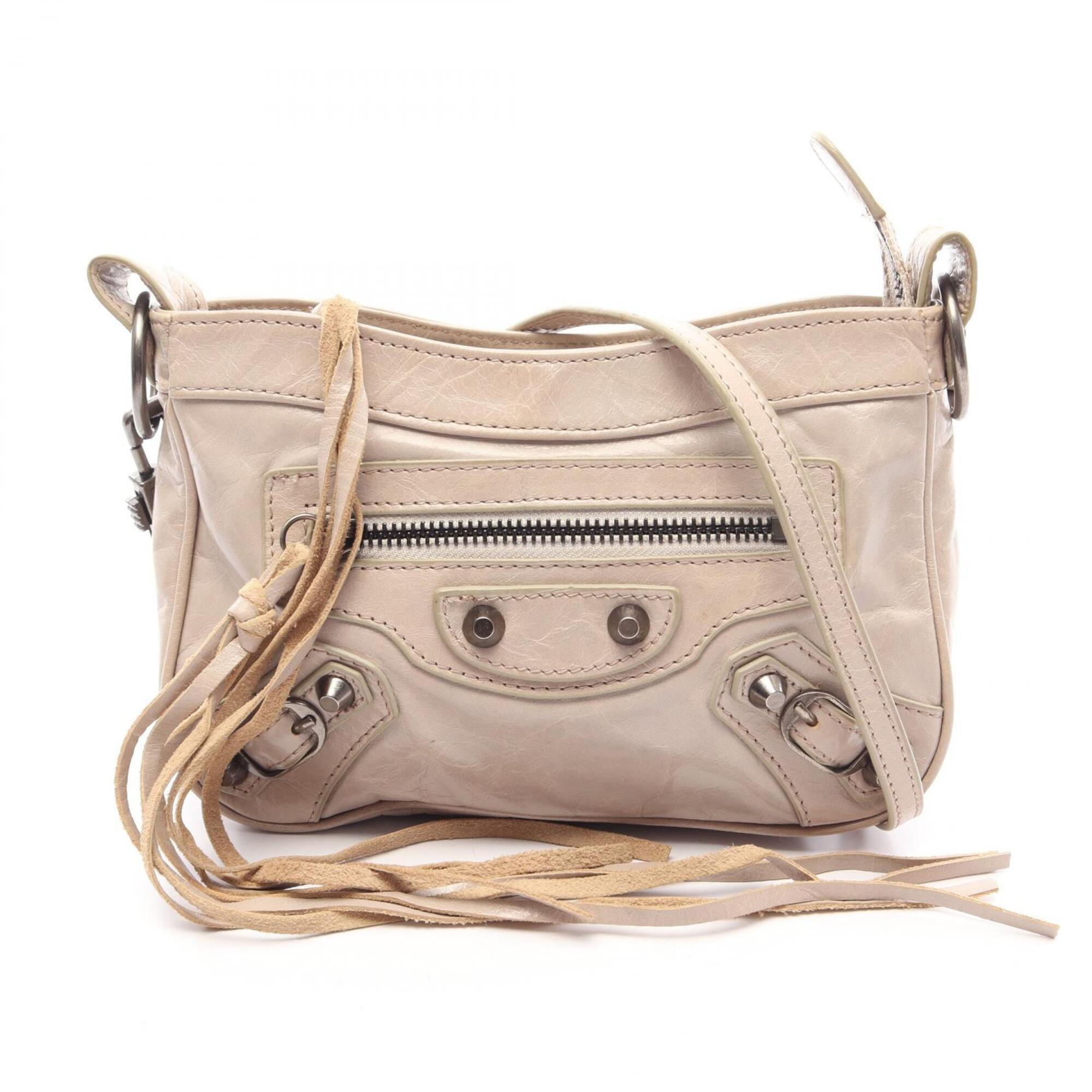 Balenciaga Beige Leather Handbag Shoulder Bag (Pre-Owned)