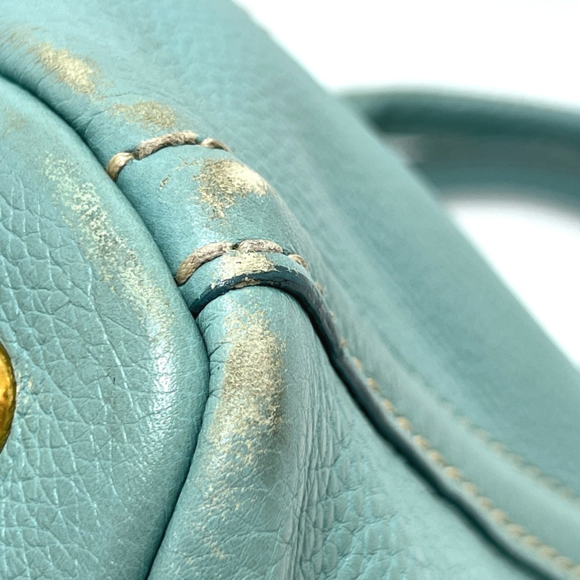 Prada Blue Canapa Handbag Tote Bag (Pre-Owned)