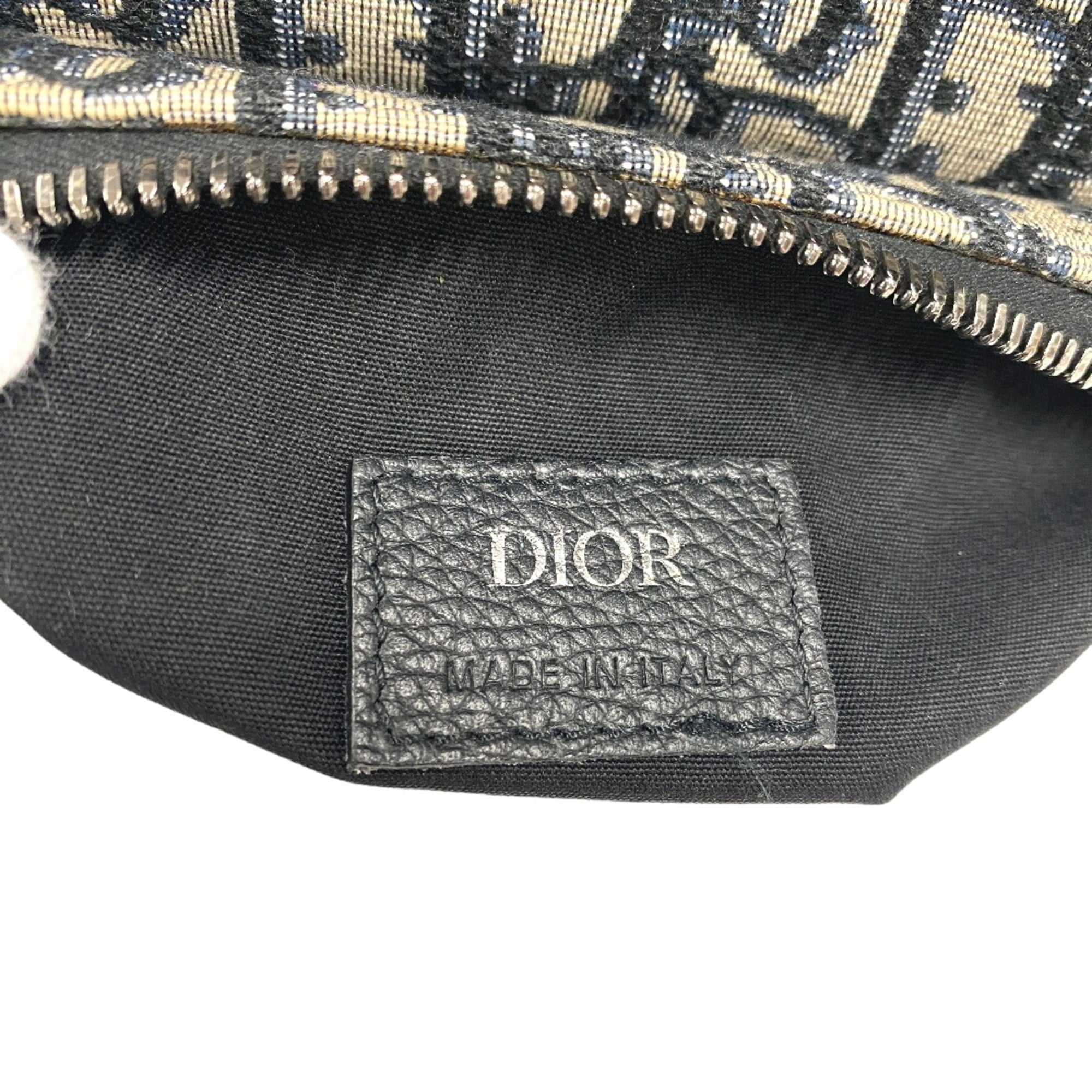 Christian Dior Navy Canvas Saddle Bag Sling Bag (Pre-Owned)
