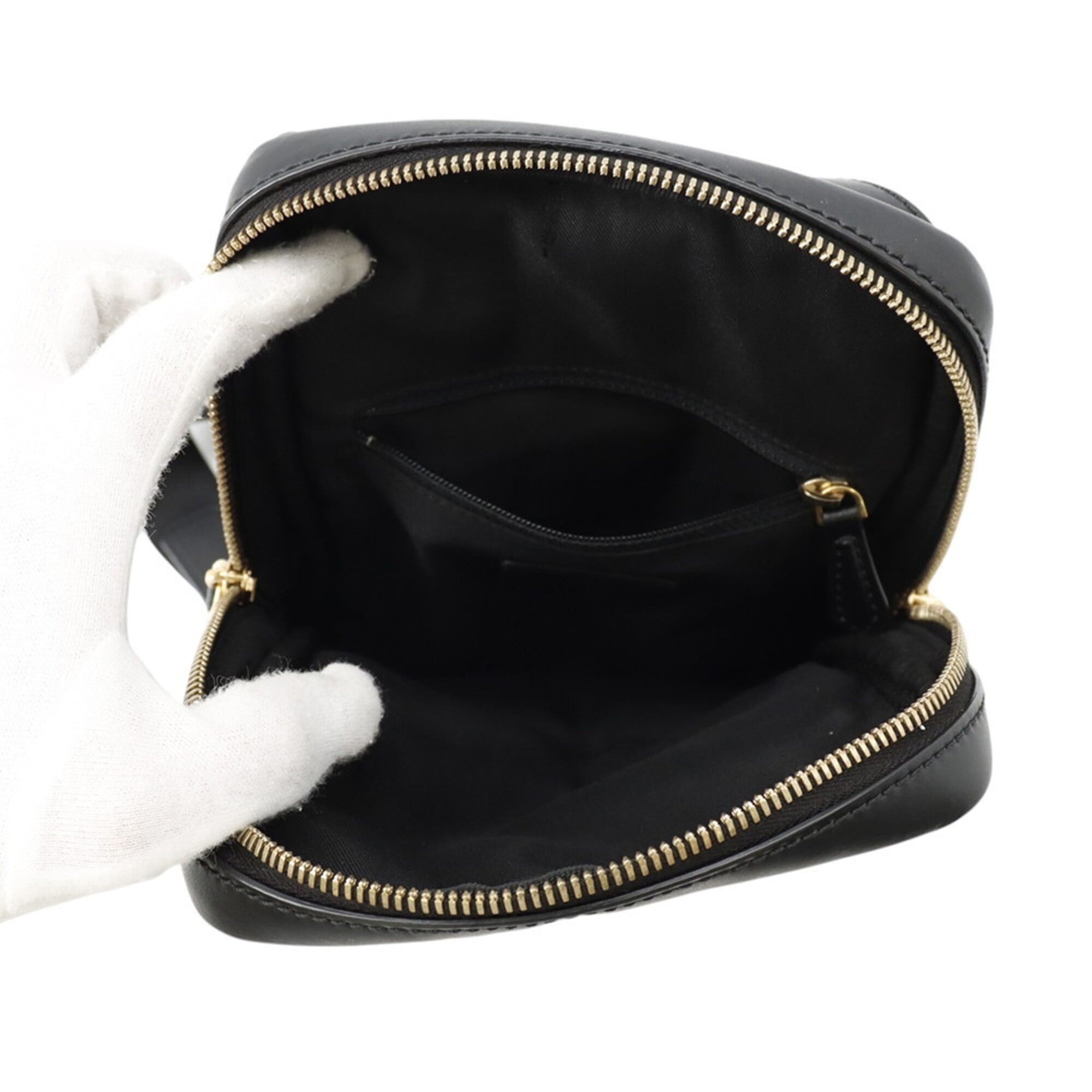 Fendi Black Nylon Leather Handbag Sling Bag (Pre-Owned)