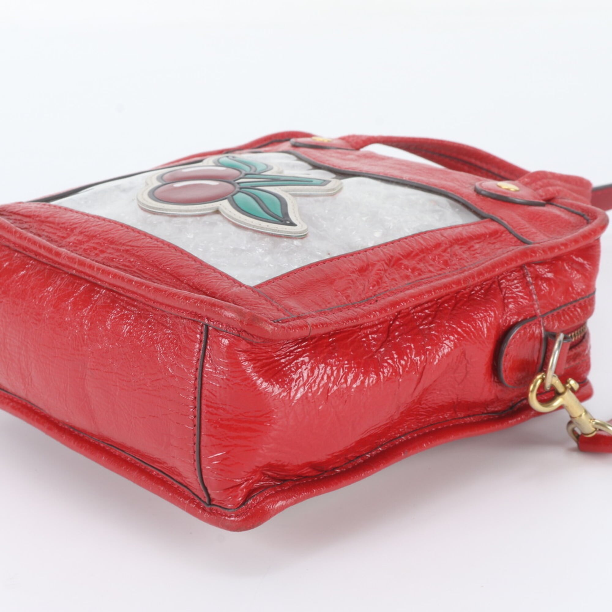 Anya Hindmarch Red Color Leather Handbag Shoulder Bag Tote Bag (Pre-Owned)